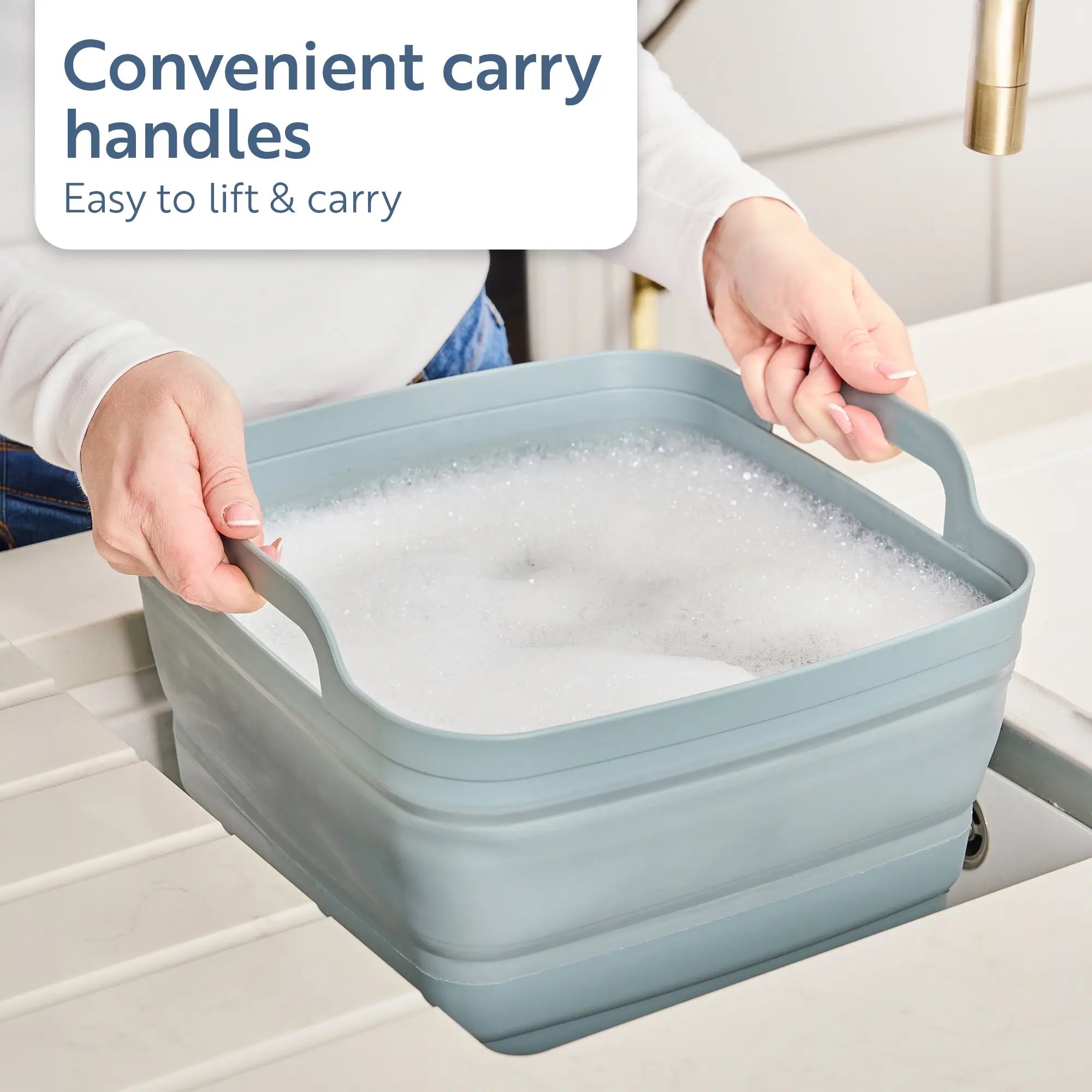 minky-collapsible-washing-up-bowl-with-plug-9l-space-saving image 5