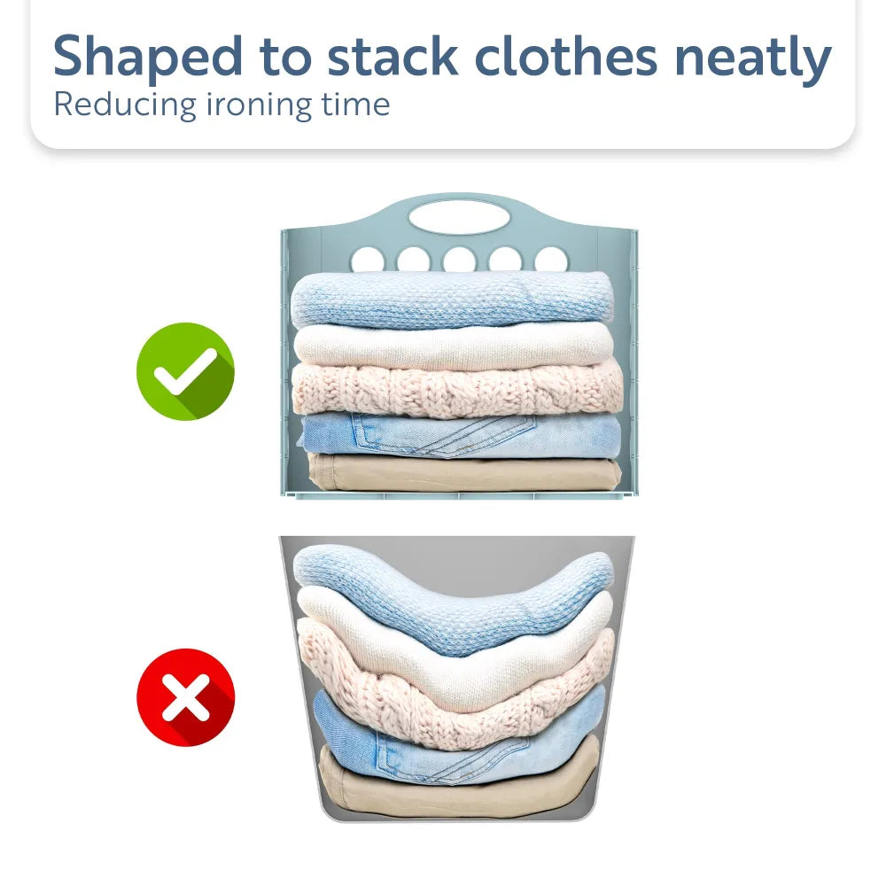 minky-flat-store-laundry-basket-34-litres-space-saving-folding-basket image 3
