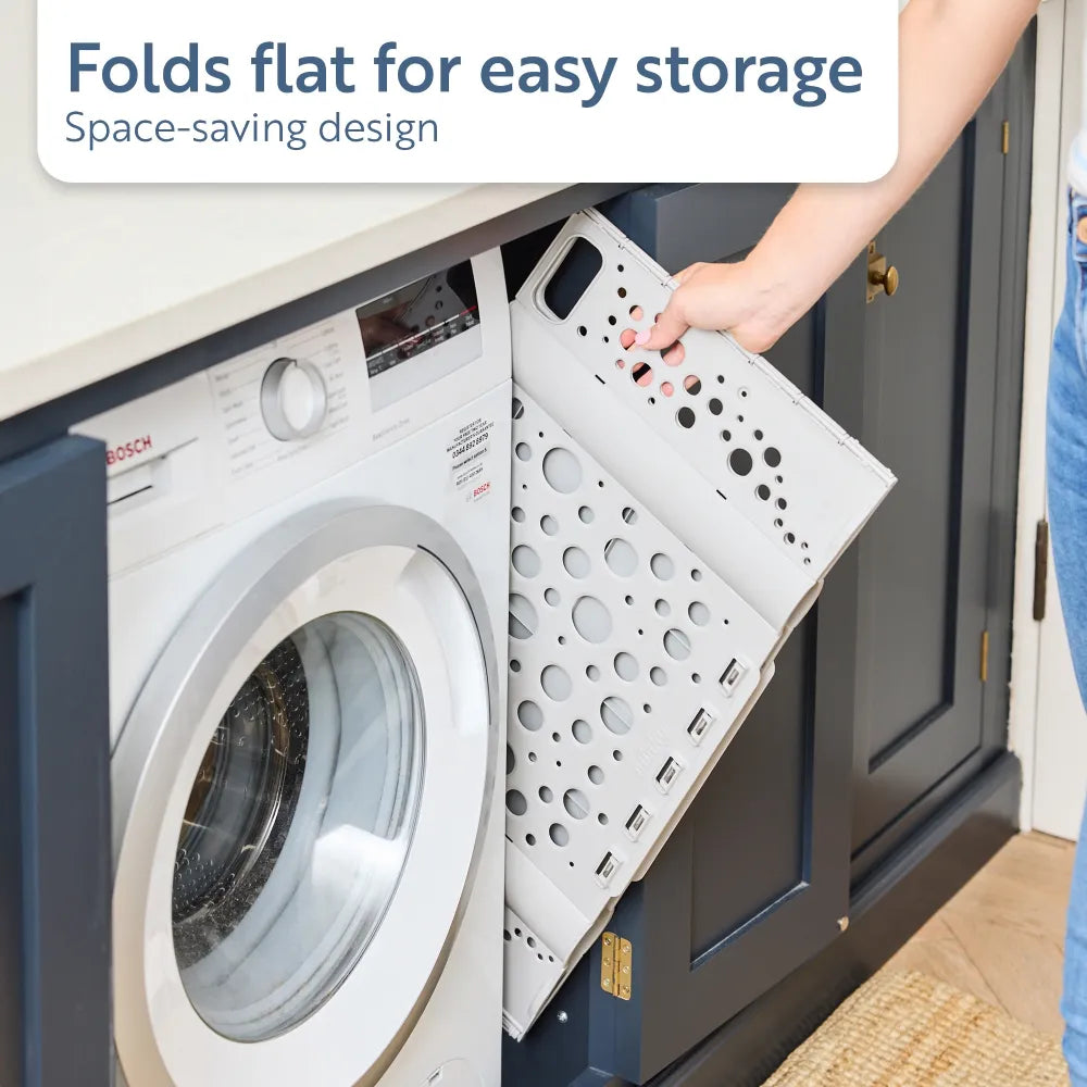 minky-flat-store-laundry-basket-34-litres-space-saving-folding-basket image 5