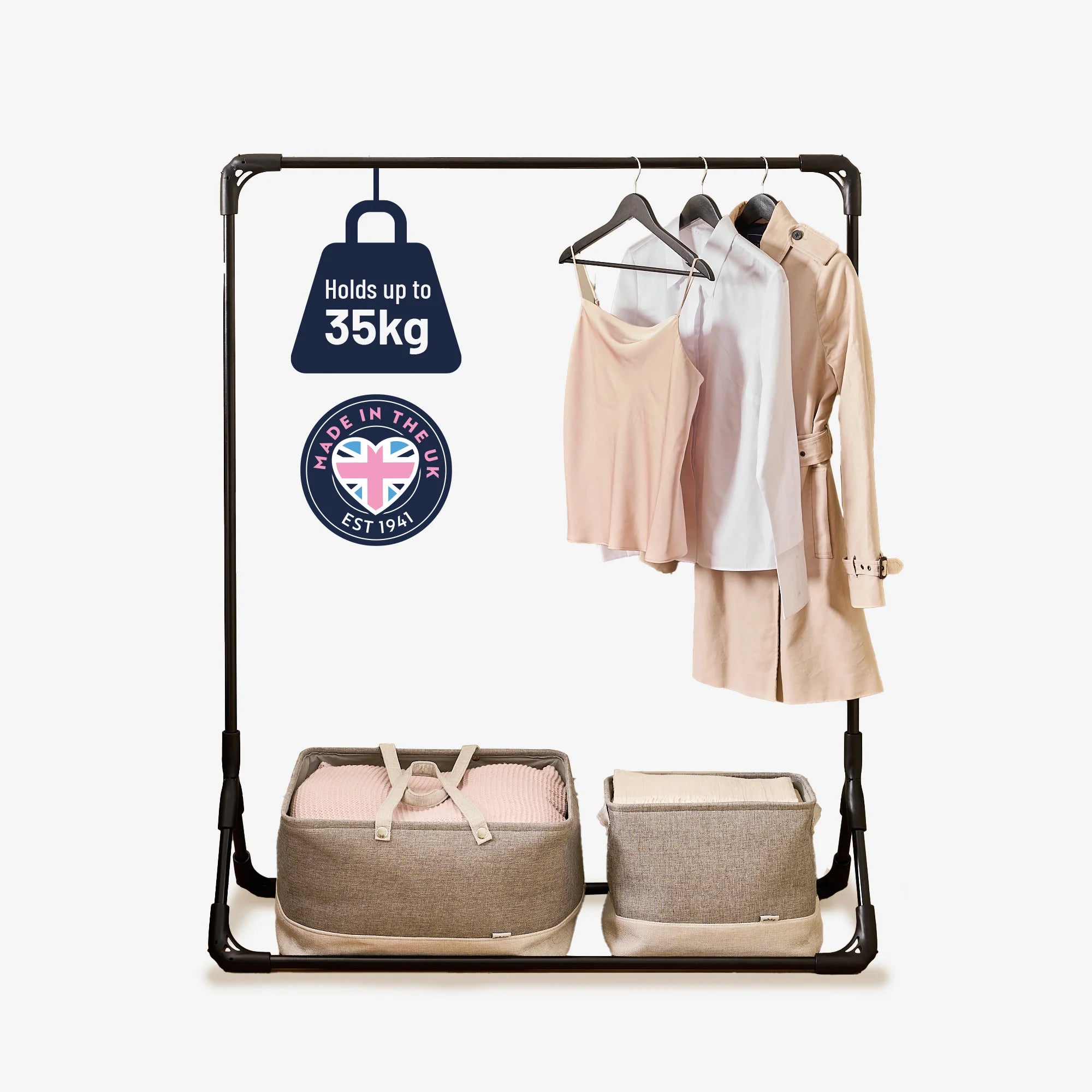 minky-garment-rail-1m-wide-35kg-capacity-no-tools-needed image 1