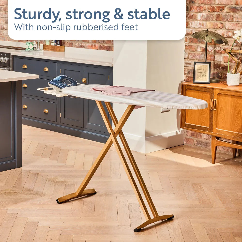 minky-heritage-ironing-board-130-x-47cm-wooden-extra-wide-with-cover image 6