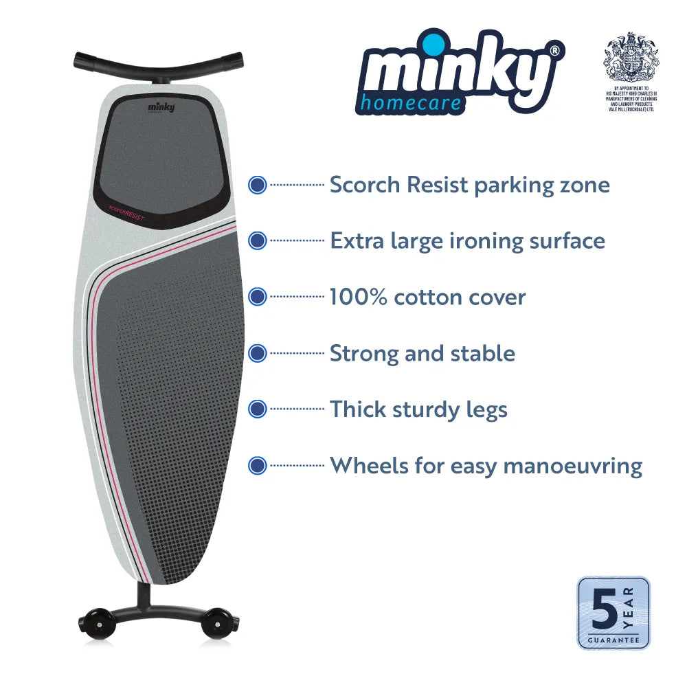 minky-maxipro-ironing-board-135x46cm-with-cotton-cover-ultra-cushioned-base-for- image 3