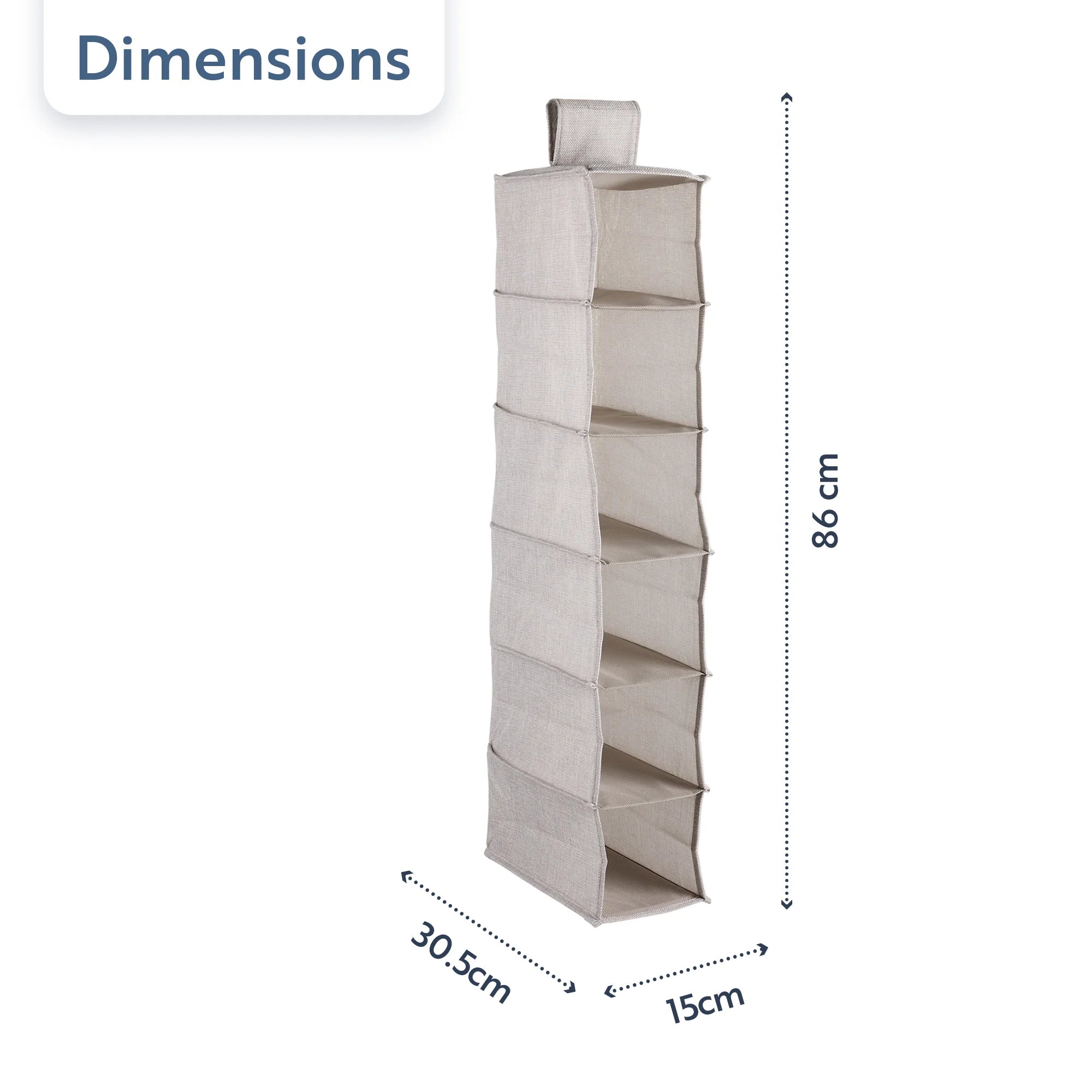 minky-narrow-hanging-organiser-6-pocket-wardrobe-accessory-with-velcro-fastening image 5