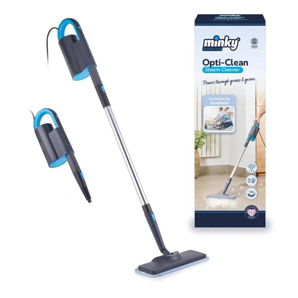 minky-opti-clean-steam-cleaner-handheld-floor-steam-mop-with-microfibre-heads image 1