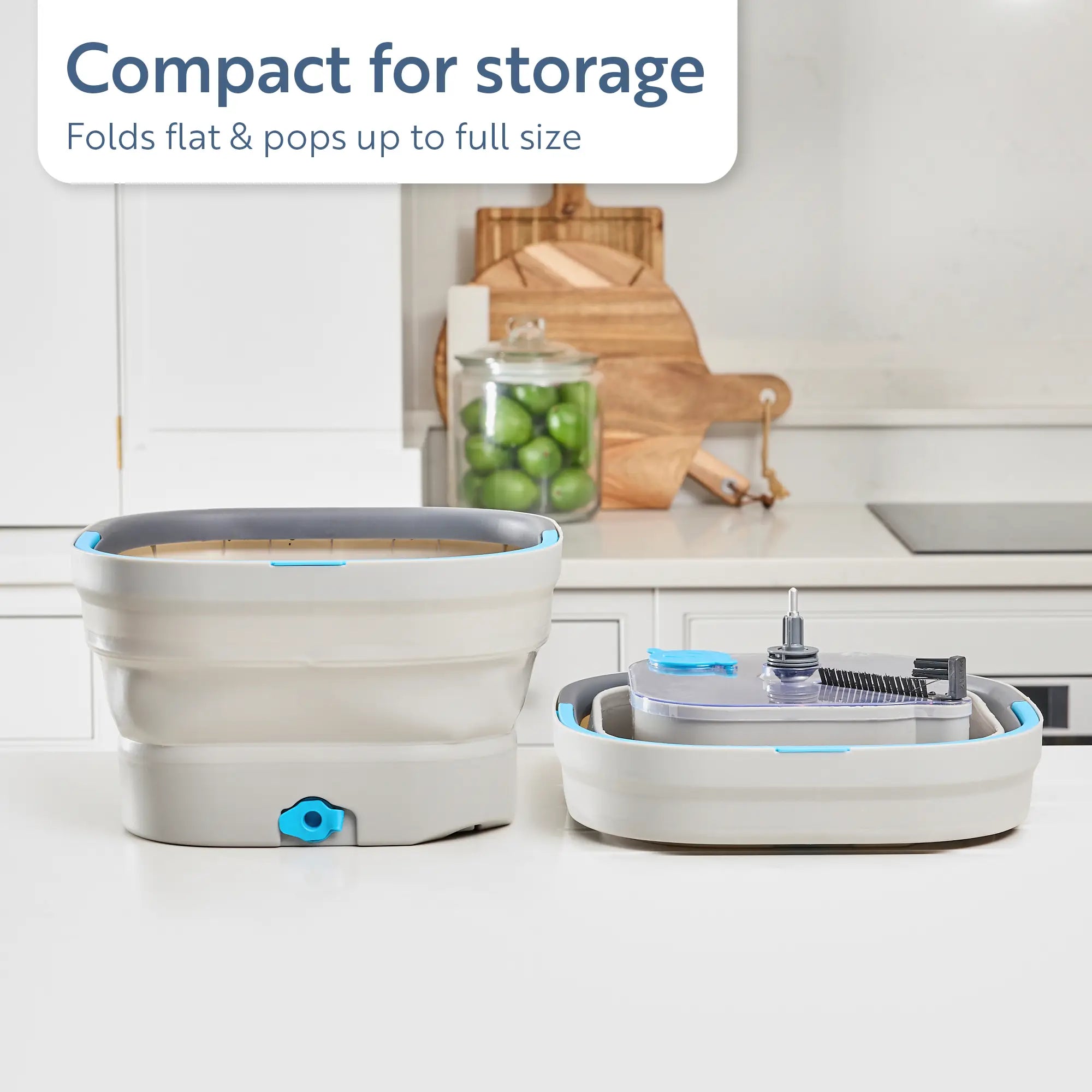 minky-opti-clean-compact-spin-mop-separate-clean-dirty-water-bucket-with-fold-fl image 2