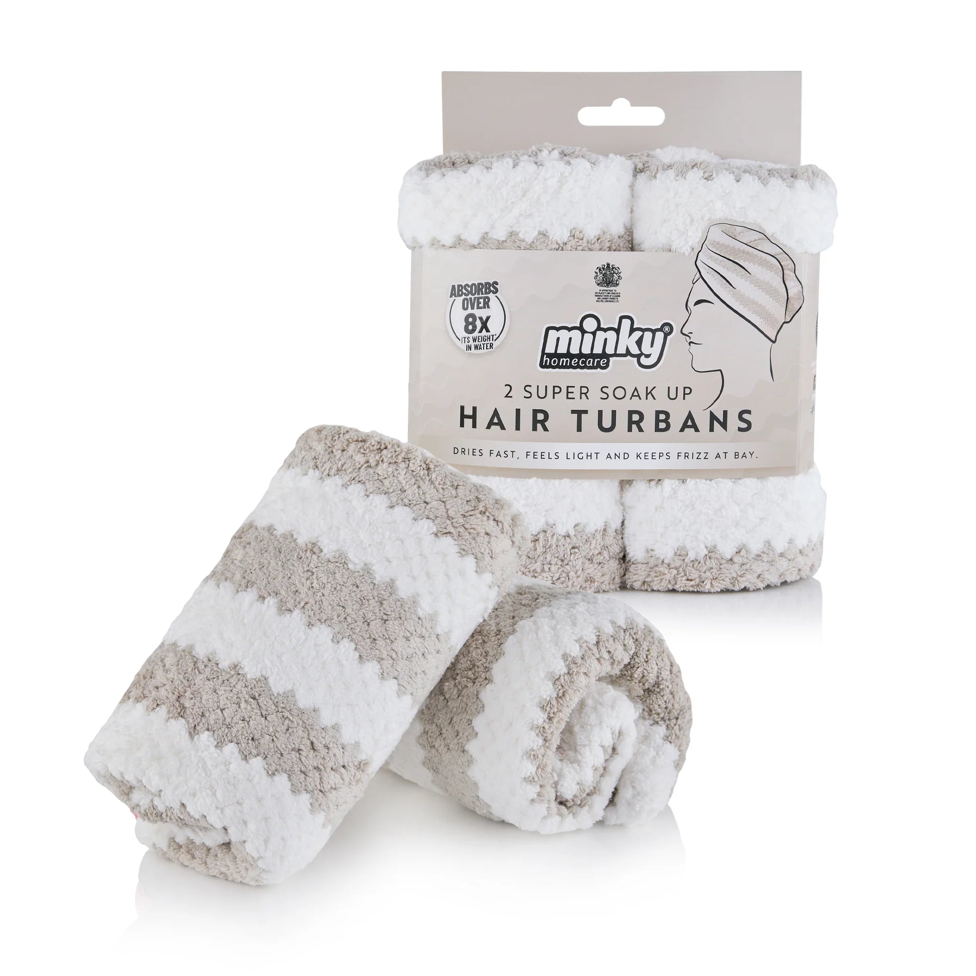 minky-super-soak-up-hair-turbans-2-pack-ultra-absorbent-microfibre-absorbs-8x-we image 1