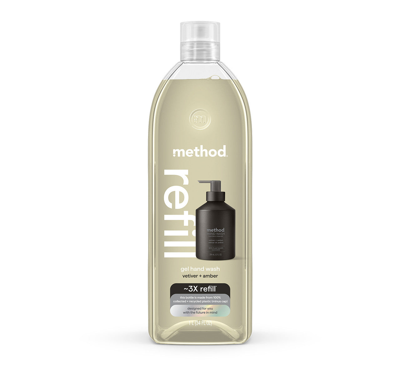 method-gel-hand-wash-refill-vetiver-amber-34-fl-oz-fills-2-8-bottles image 1