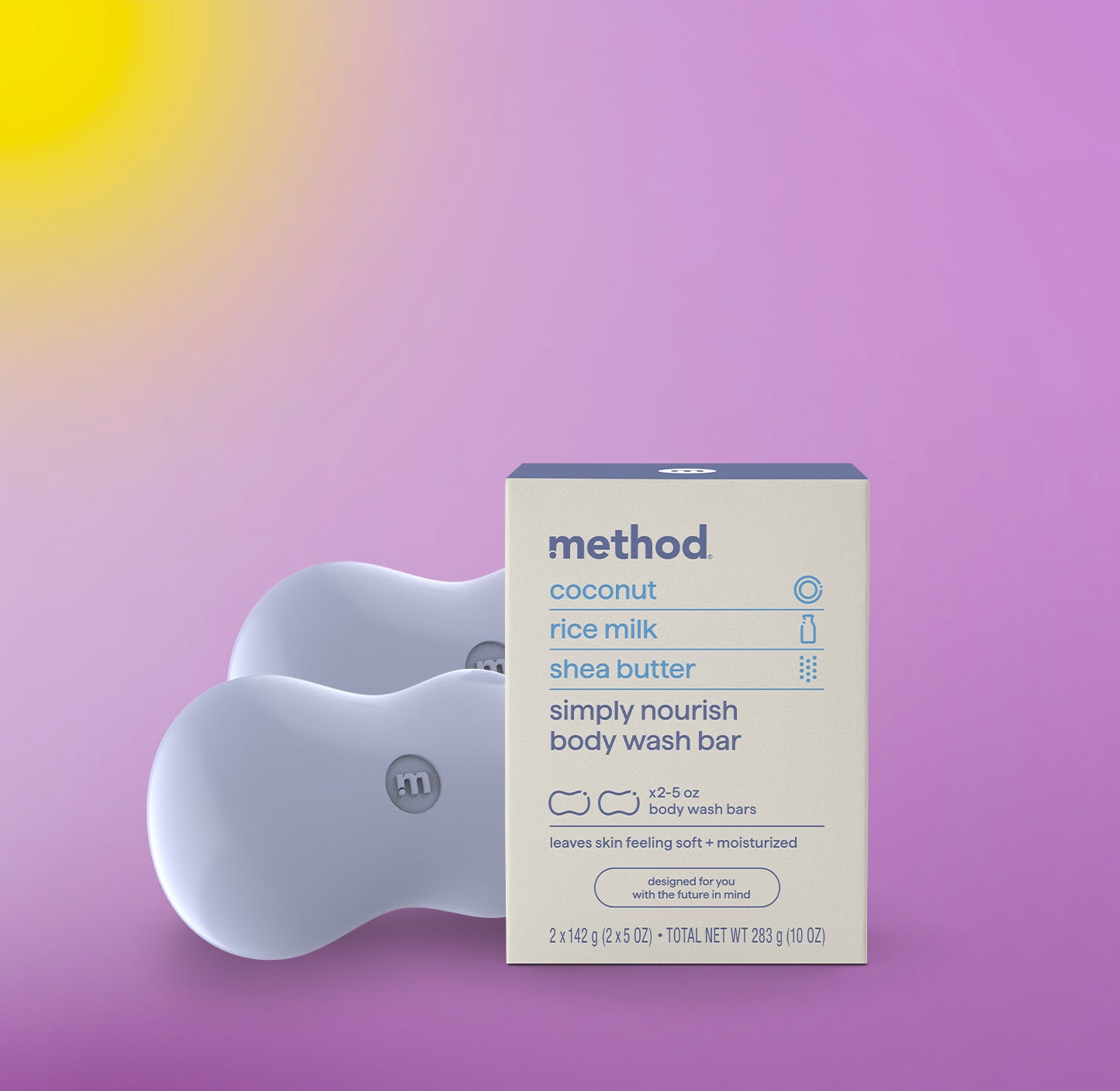 method-simply-nourish-bar-soap-coconut-rice-milk-shea-butter-2-bars-5-oz-each image 2