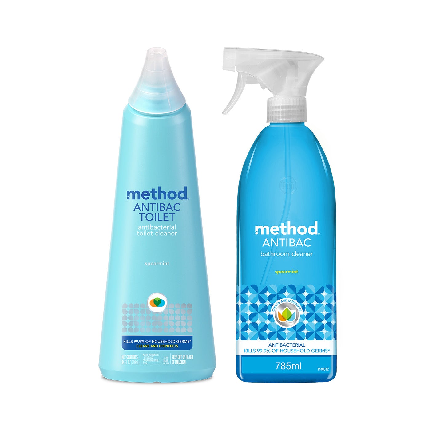method-spearmint-antibacterial-bathroom-cleaning-duo-52-oz-28-oz-cleaner-24-oz-t image 1