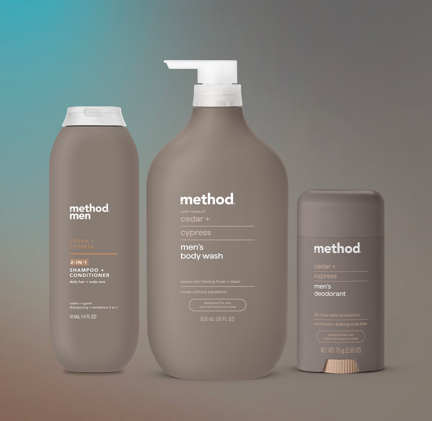 method-men-cedar-cypress-body-wash-shampoo-deodorant-gift-set-28-fl-oz-body-wash image 2