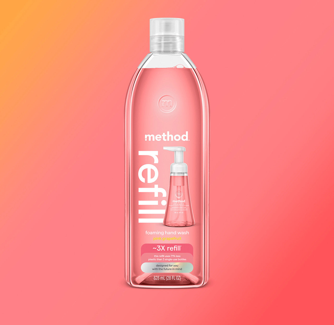 method-pink-grapefruit-foaming-hand-wash-refill-5-count-bundle-140-fl-oz image 4