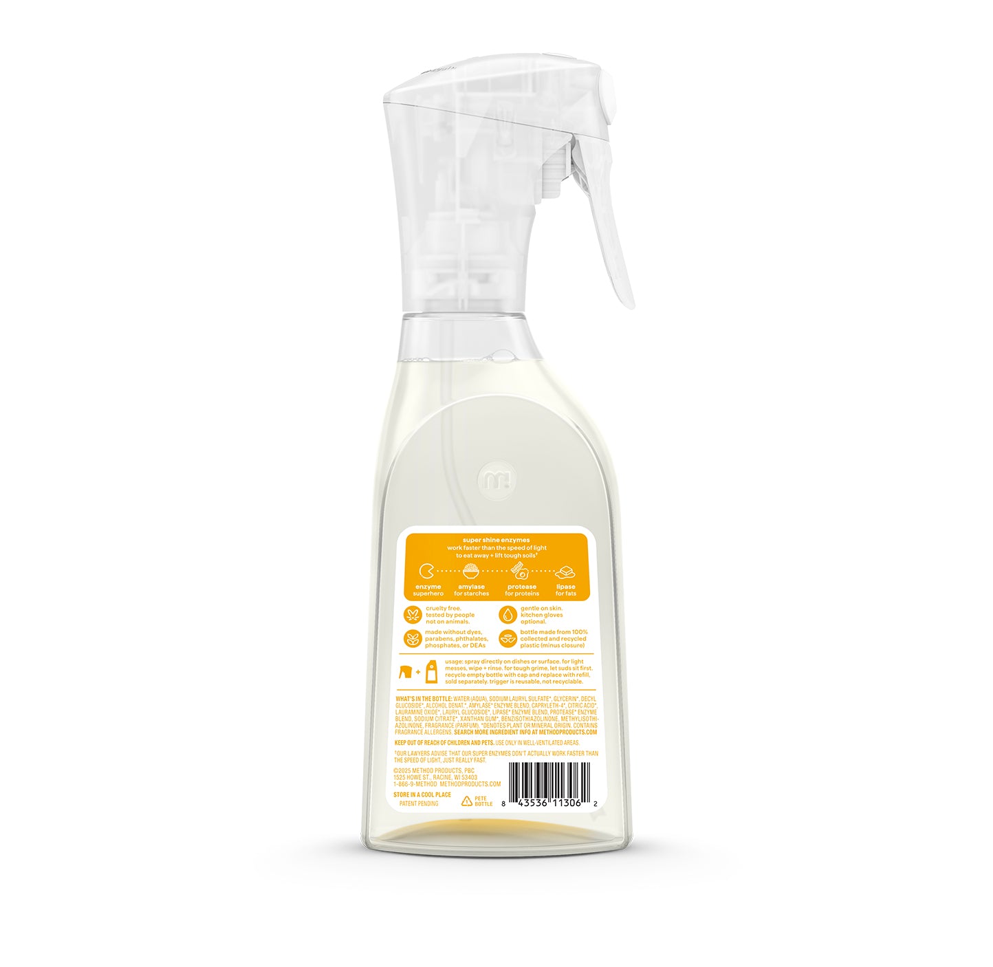 method-super-shine-foaming-dish-spray-coastal-citron-16-fl-oz-enzyme-powered image 3