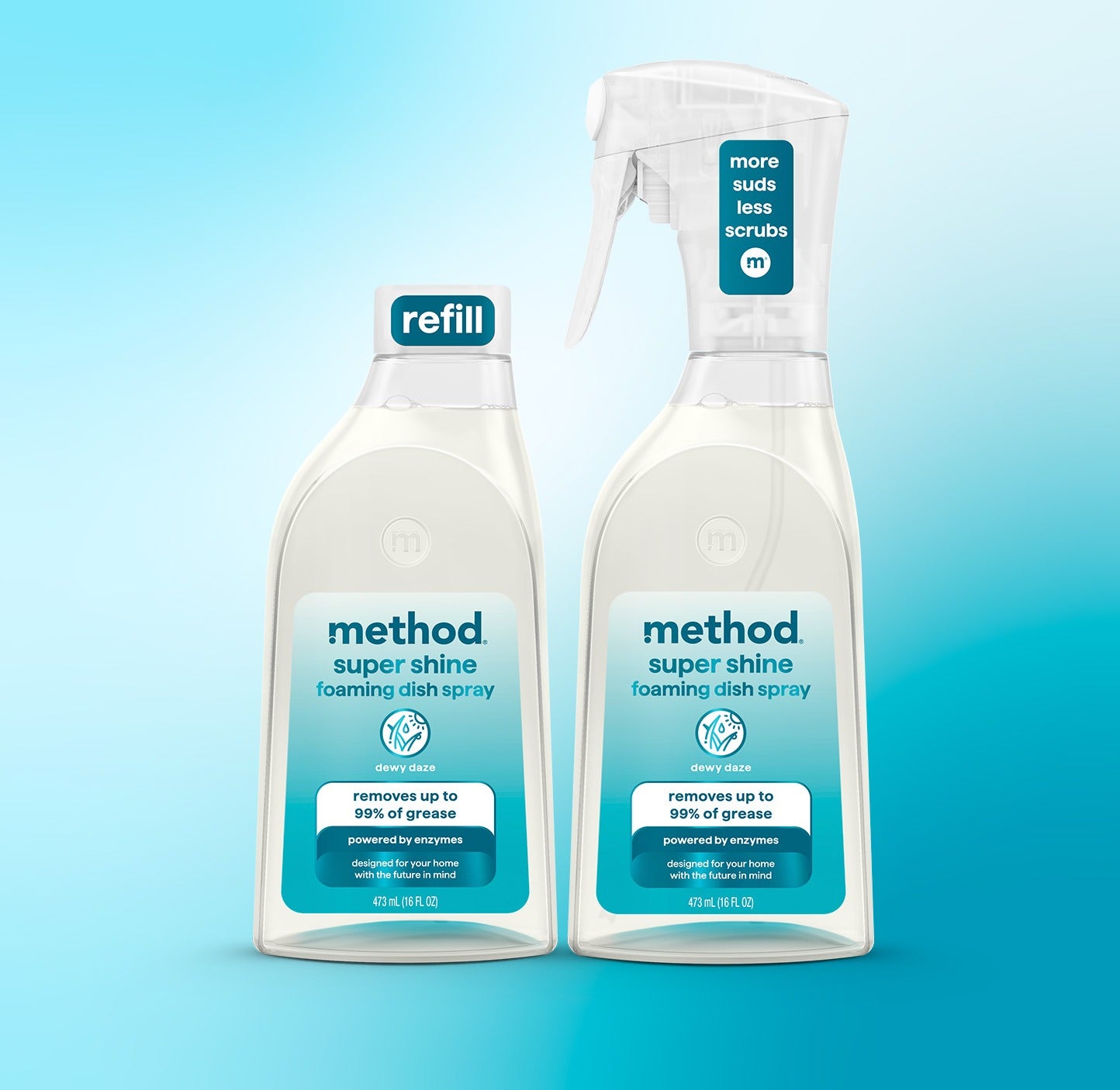 method-super-shine-foaming-dish-spray-starter-set-dewy-daze-32-fl-oz-1-x-16-oz-1 image 2