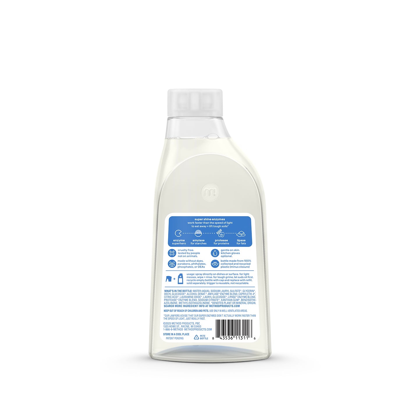 method-super-shine-foaming-dish-spray-refill-free-clear-16-fl-oz-enzyme-powered- image 3