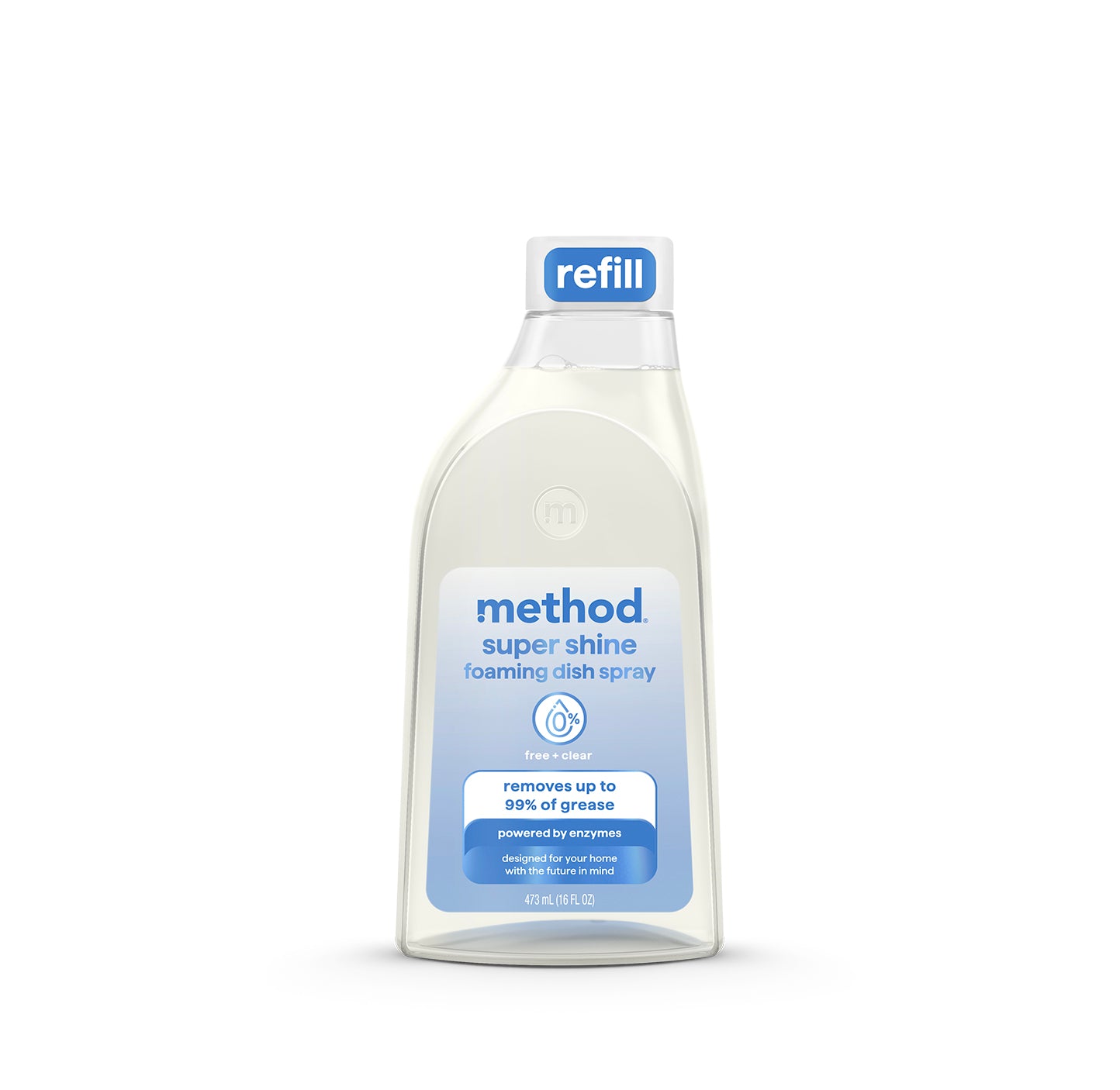method-super-shine-foaming-dish-spray-refill-free-clear-16-fl-oz-enzyme-powered- image 1