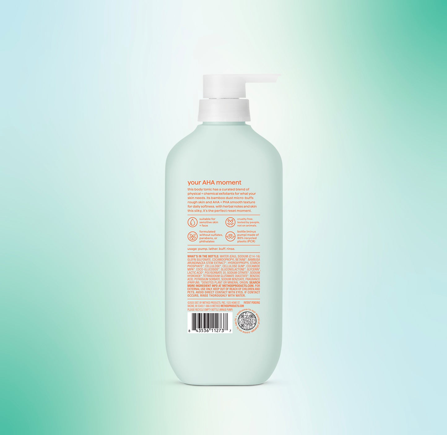 method-body-wash-tonic-micro-buffing-exfoliating-body-wash-with-bamboo-dust-aha- image 3
