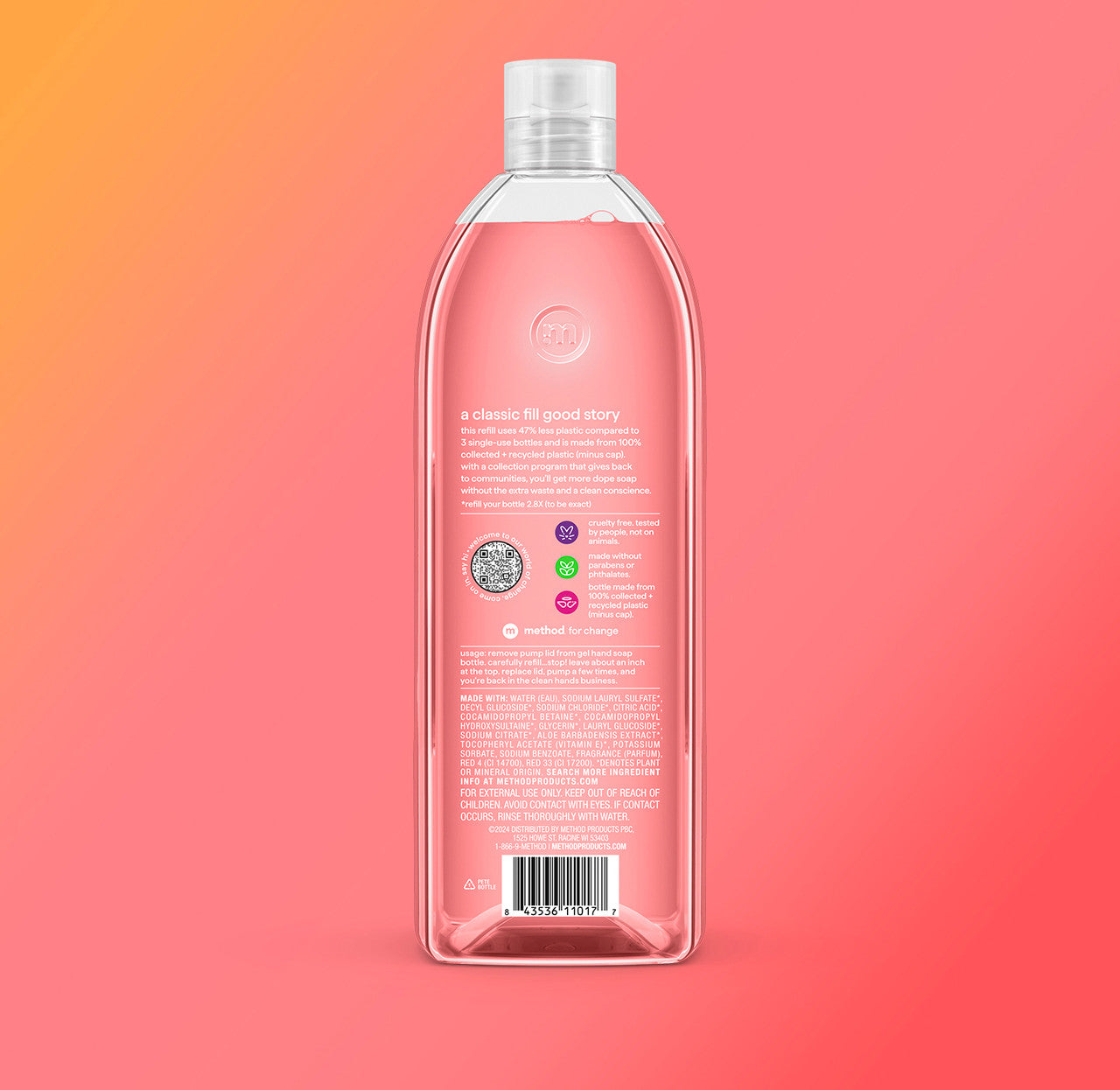 method-gel-hand-wash-refill-pink-grapefruit-34-fl-oz-fills-2-8-bottles image 3