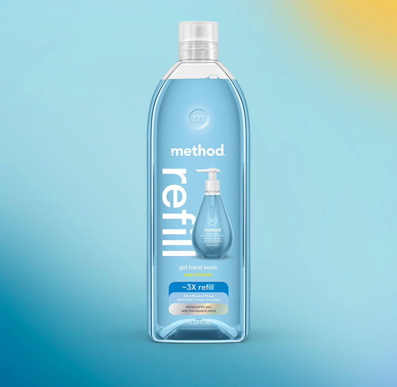 method-gel-hand-wash-refill-sea-minerals-34-fl-oz-28-oz-2-8x-refills image 2