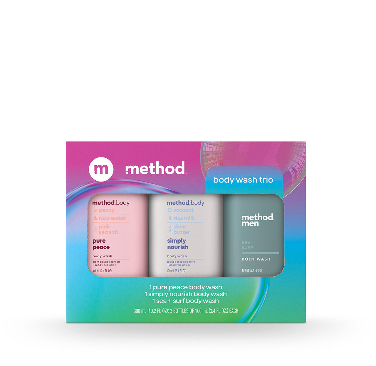 method-travel-size-body-wash-trio-pure-peace-simply-nourish-and-one-more-tsa-fri image 1