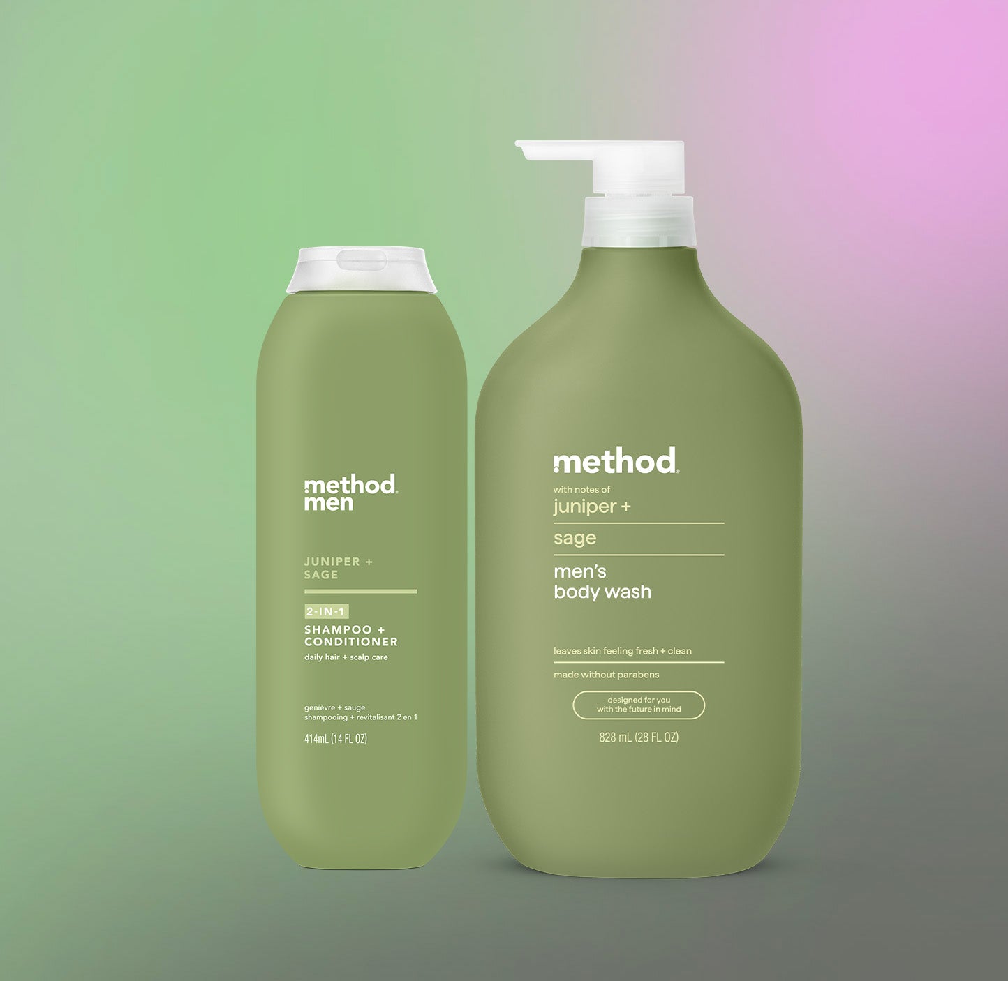 method-men-3-piece-shower-wash-duo-juniper-sage-body-wash-2-in-1-shampoo-conditi image 2