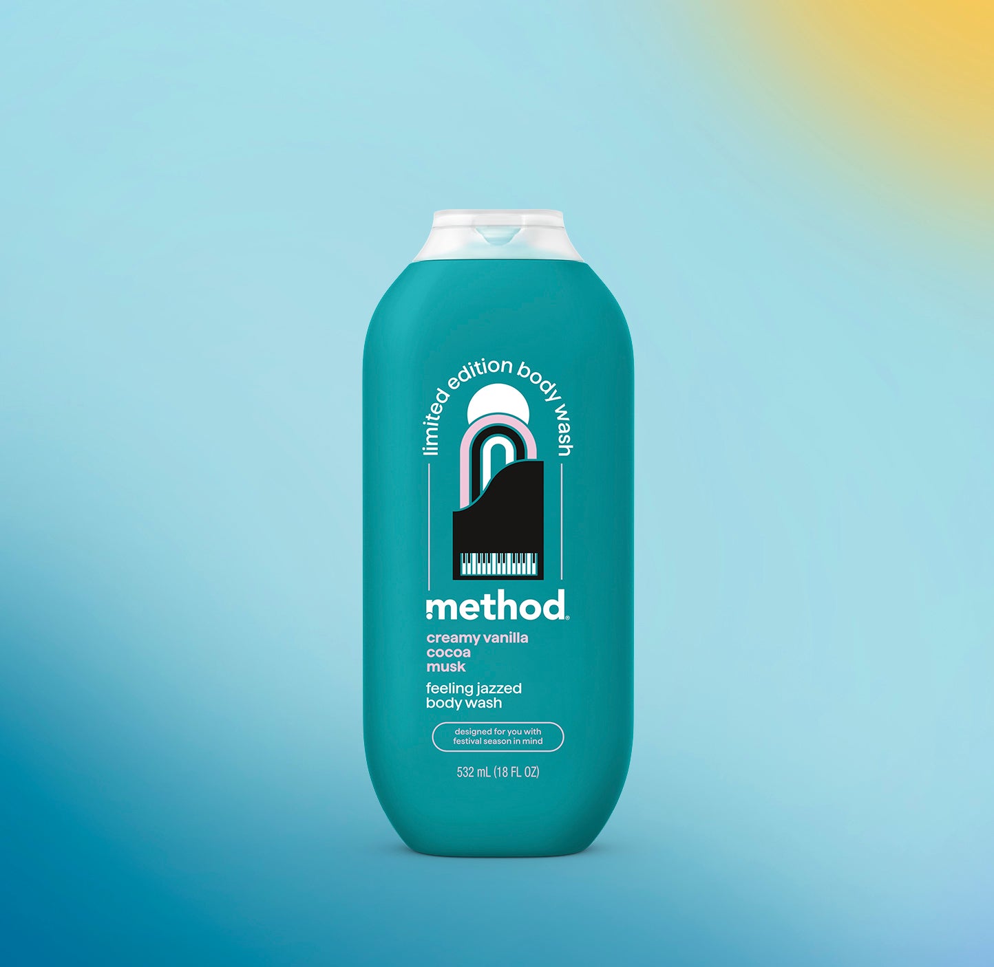 method-body-wash-feeling-jazzed-18-fl-oz-creamy-vanilla-cocoa-musk-scent-moistur image 2