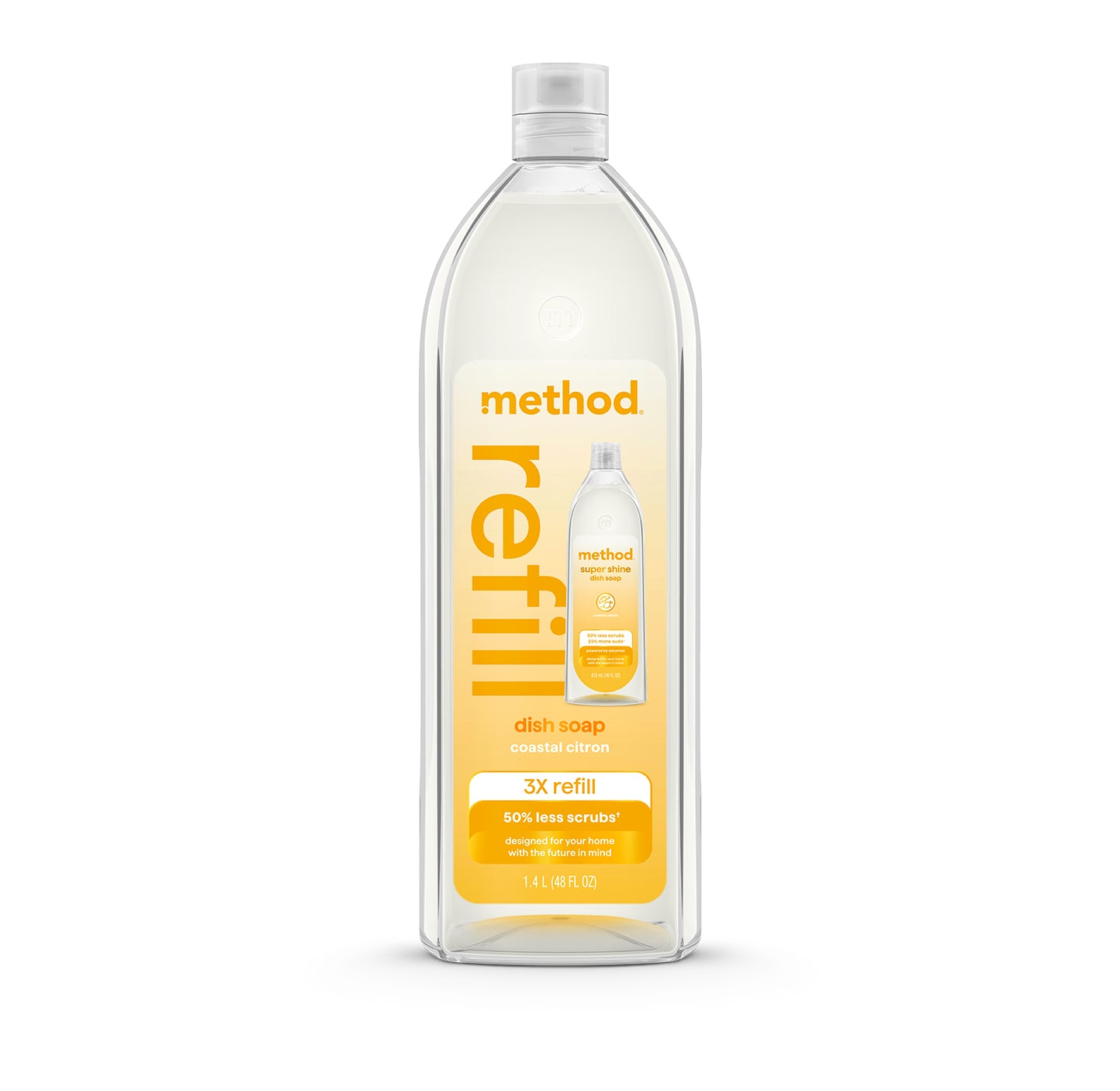 method-super-shine-liquid-dish-soap-refill-coastal-citron-48-fl-oz image 1