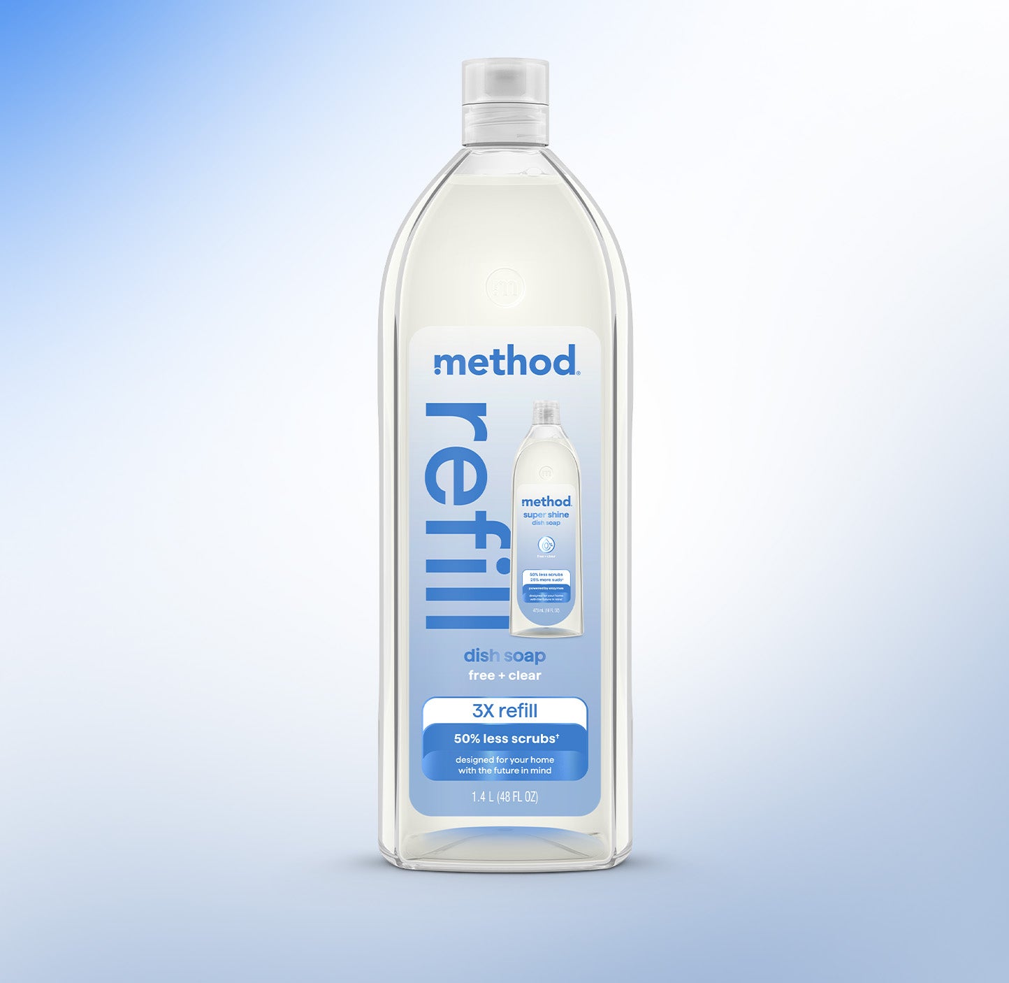 method-super-shine-liquid-dish-soap-refill-free-clear-48-fl-oz-enzyme-powered-fr image 2