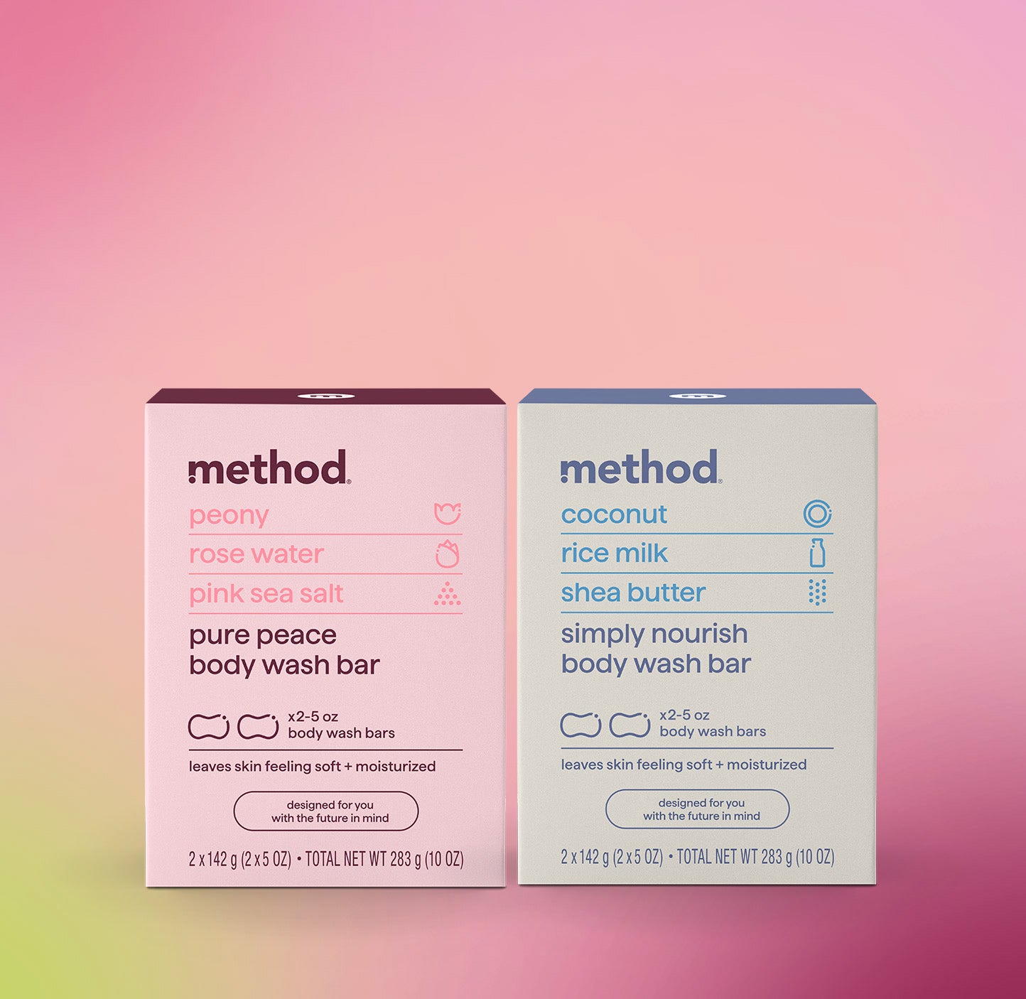 method-bar-soap-variety-duo-4-bars-pure-peace-simply-nourish image 2