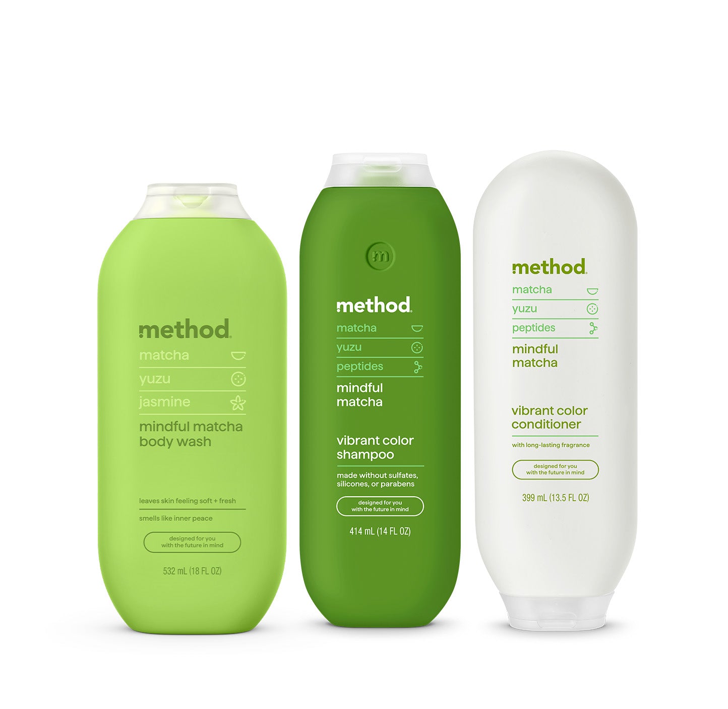 method-mindful-matcha-shower-trio-body-wash-shampoo-conditioner-45-5-oz image 1