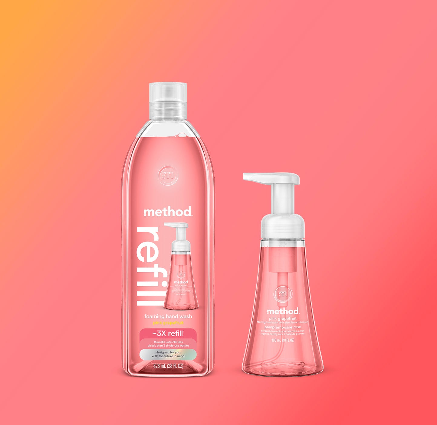 method-pink-grapefruit-foaming-hand-wash-starter-set-with-refill-38-oz-total image 2