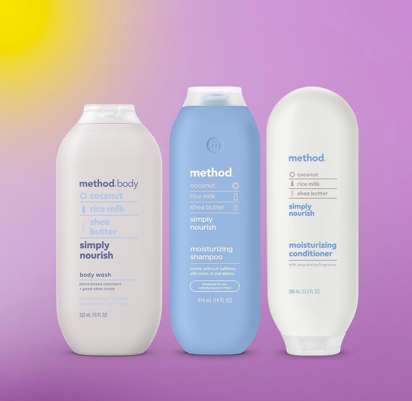 method-simply-nourish-shower-trio-45-5-oz-body-wash-shampoo-conditioner image 2