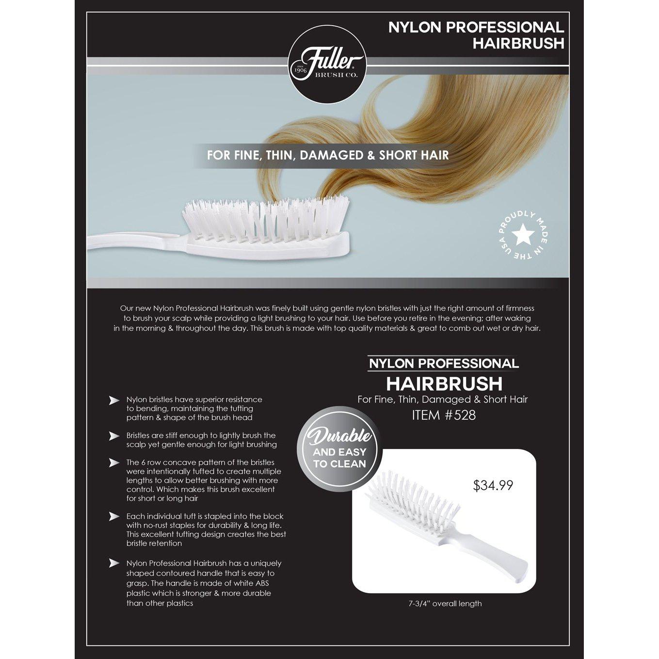fuller-brush-nylon-professional-hairbrush-for-fine-thin-damaged-short-hair-gentl image 8