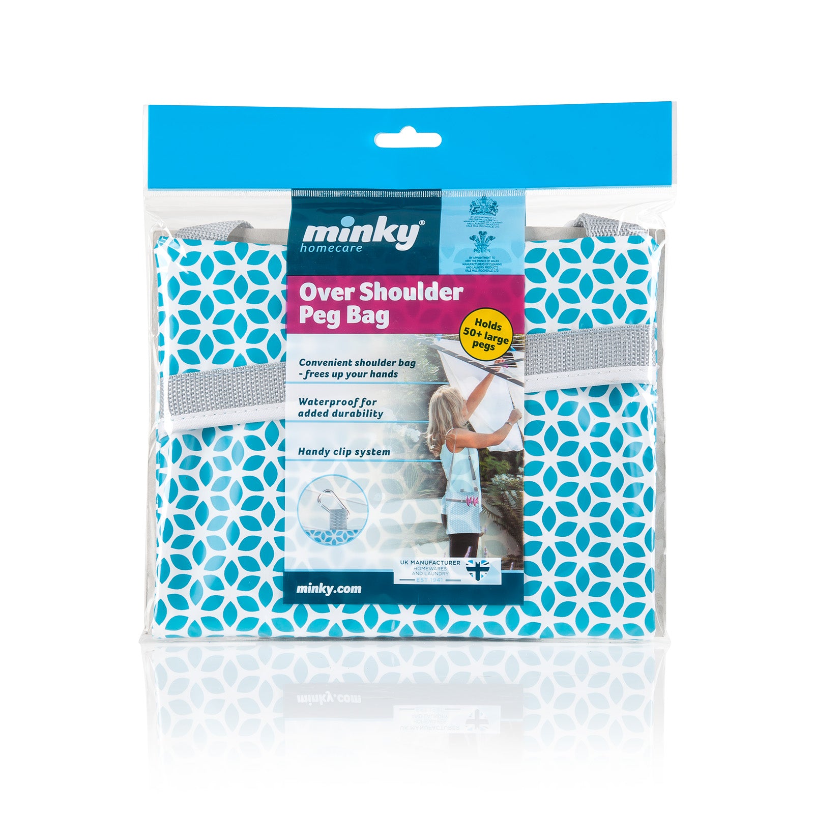 minky-over-shoulder-peg-bag-hands-free-waterproof-peg-holder-with-adjustable-str image 1