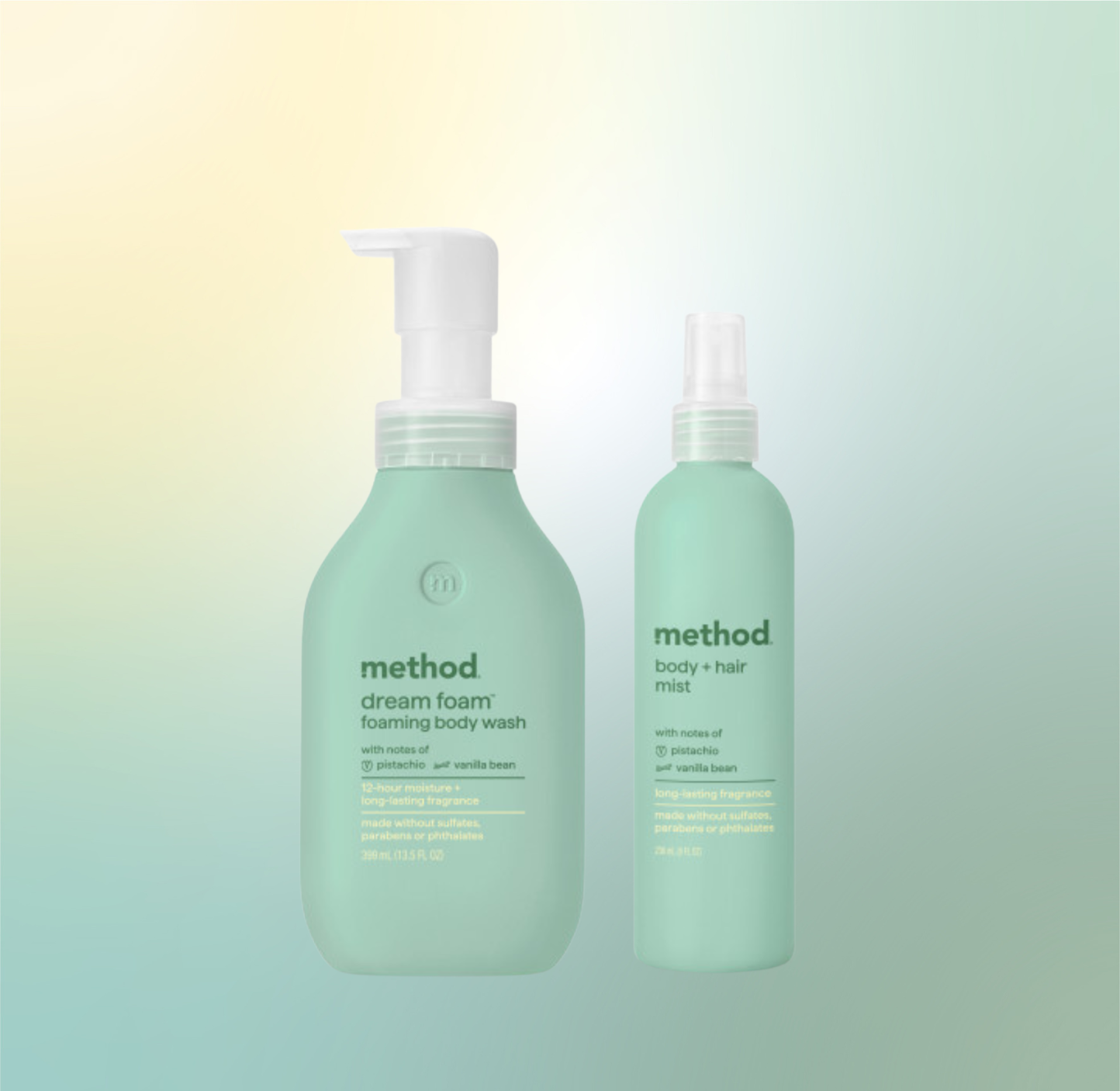method-dream-mist-pistachio-vanilla-body-wash-and-hair-body-mist-duo image 2