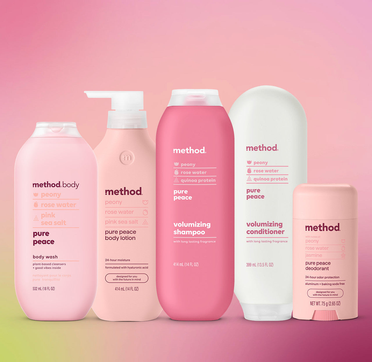 method-pure-peace-body-hair-bundle-62-15-oz-shampoo-conditioner-body-wash-deodor image 2
