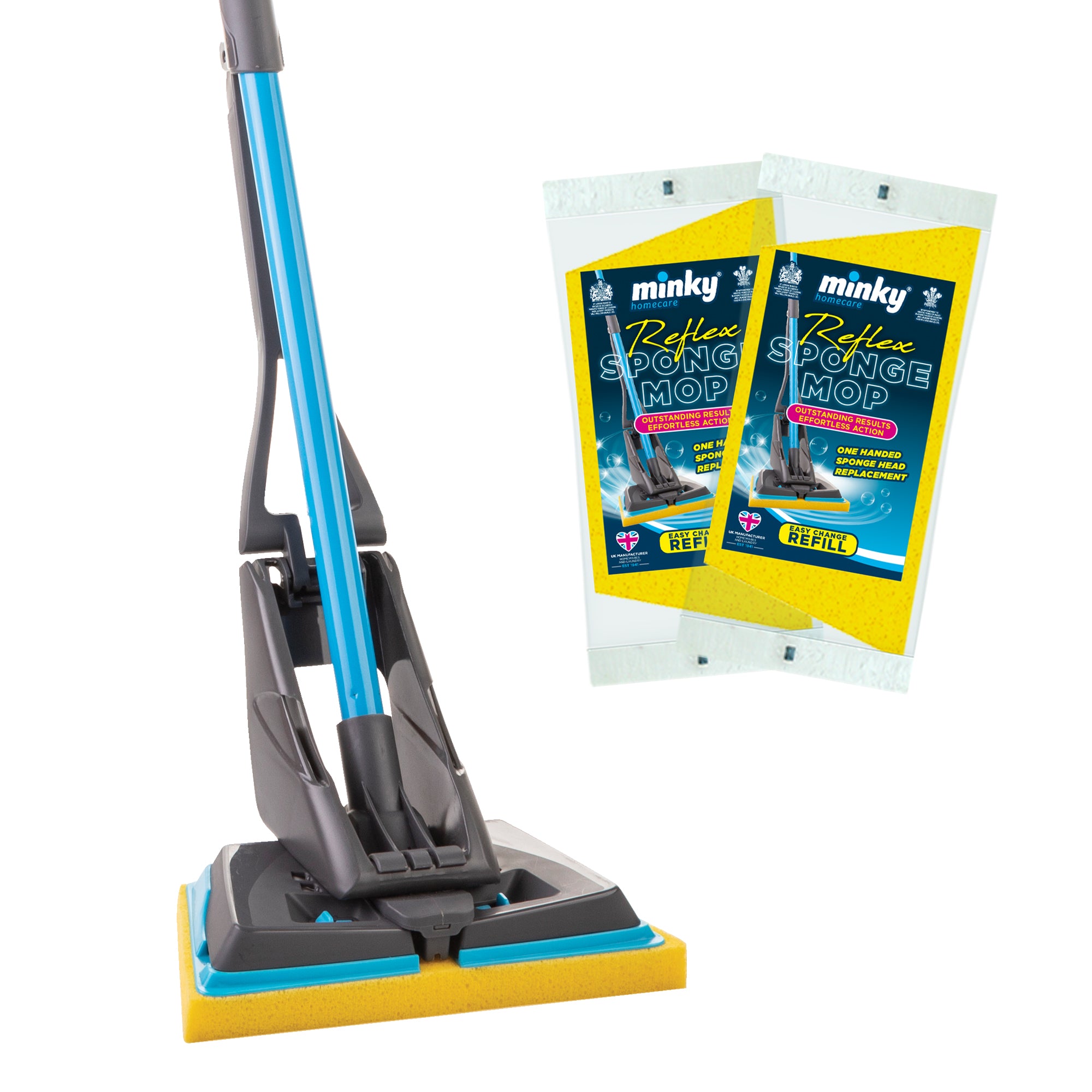 minky-reflex-sponge-mop-with-2-refills-effortless-wringing-action image 1