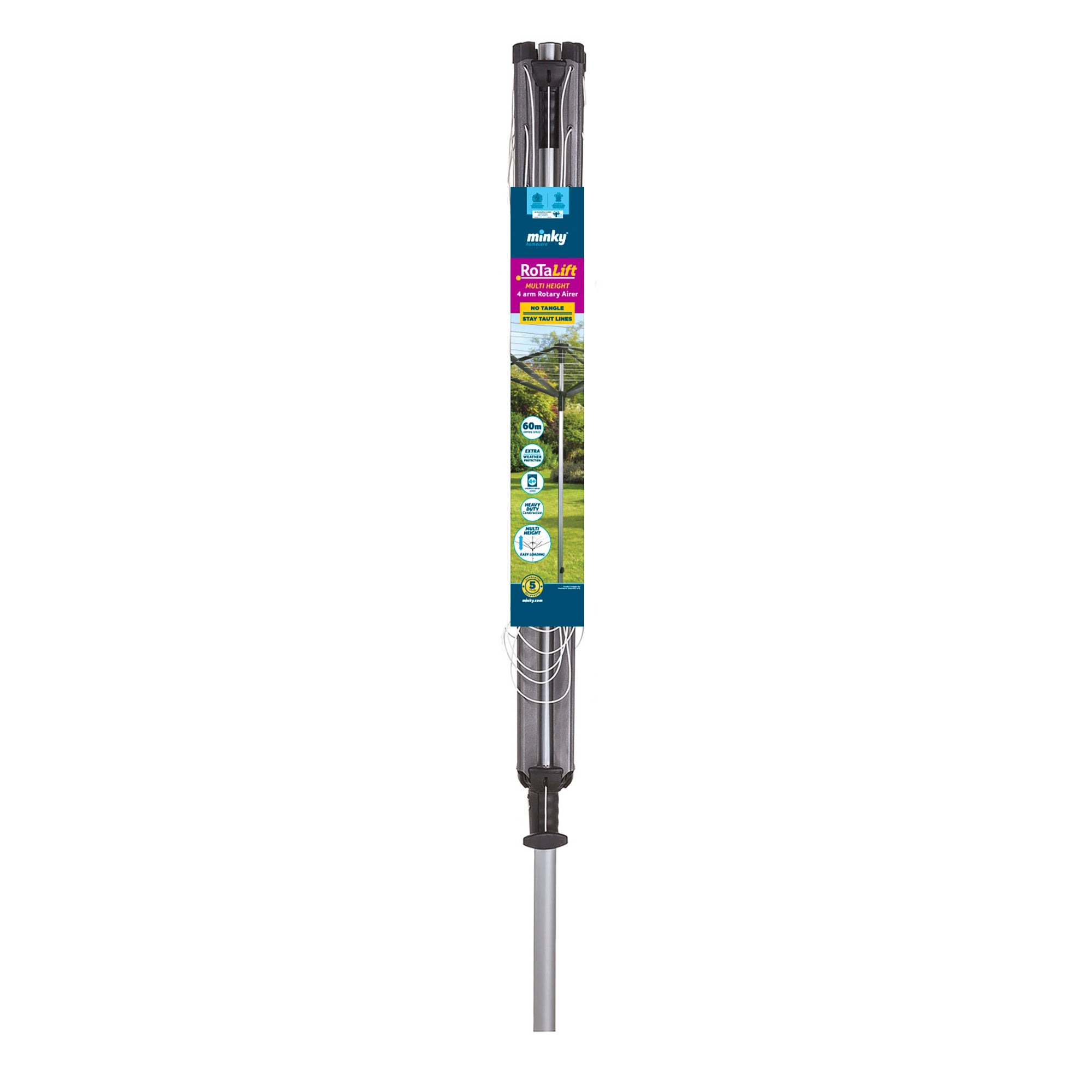 minky-rotalift-60m-4-arm-rotary-airer-galvanised-powder-coated-ground-socket-inc image 3