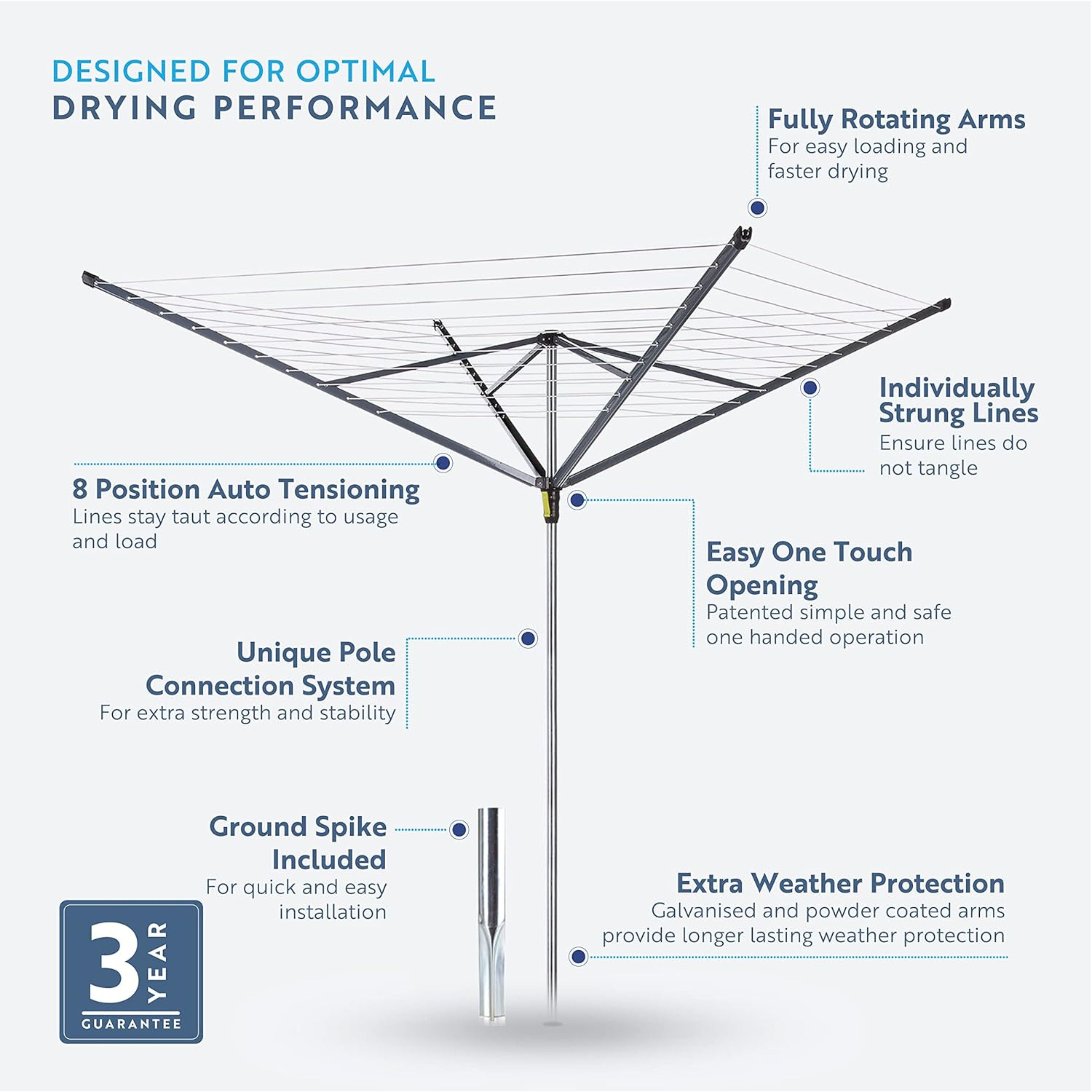 minky-heavy-duty-50m-4-arm-rotary-washing-line image 4