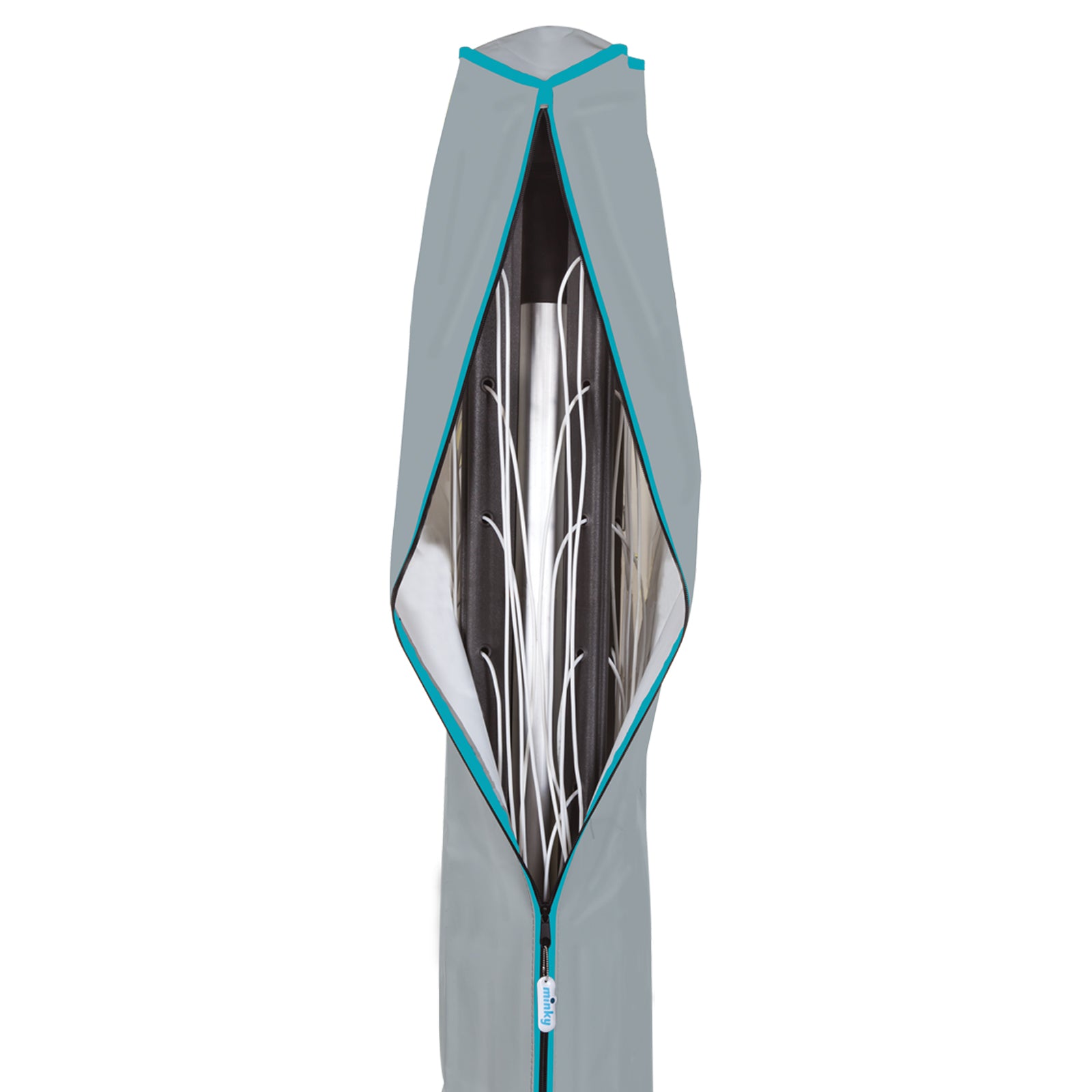 minky-rotary-airer-cover-grey-teal-weatherproof-protection-for-rotary-airers image 2