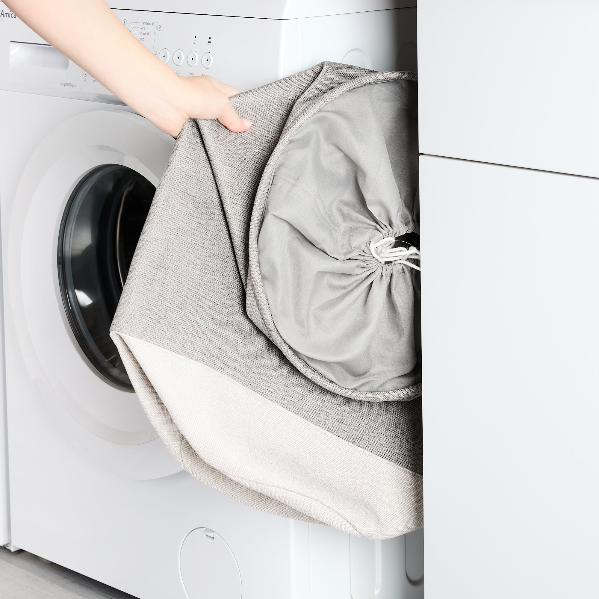 minky-86l-fabric-laundry-hamper-collapsible-storage-basket-with-drawstring image 5