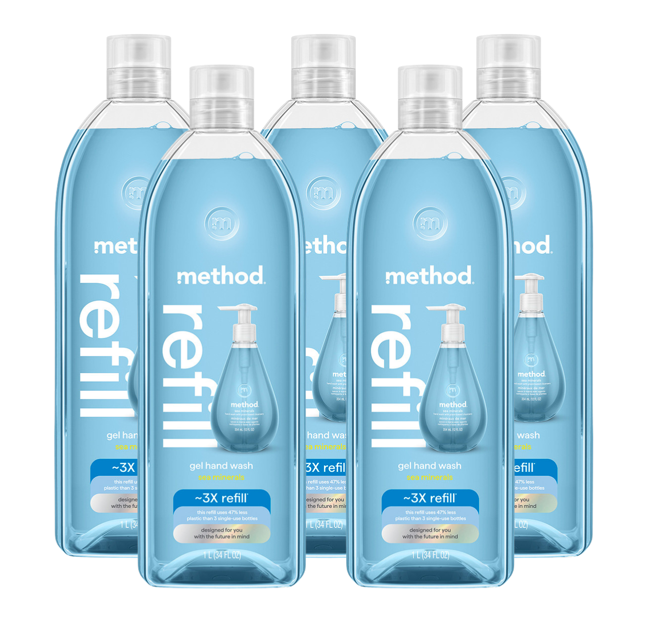 method-sea-minerals-gel-hand-wash-refill-5-count-170-fl-oz-total image 1