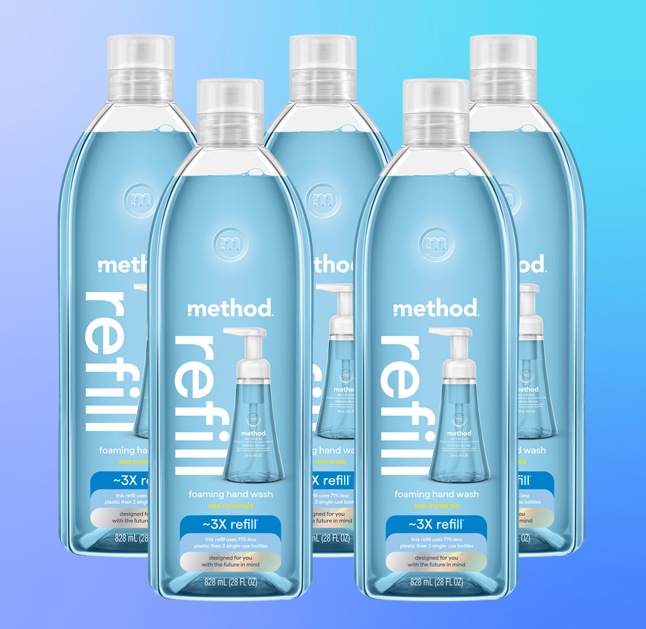 method-sea-minerals-foaming-hand-wash-refill-5-count-bundle-140-fl-oz image 2