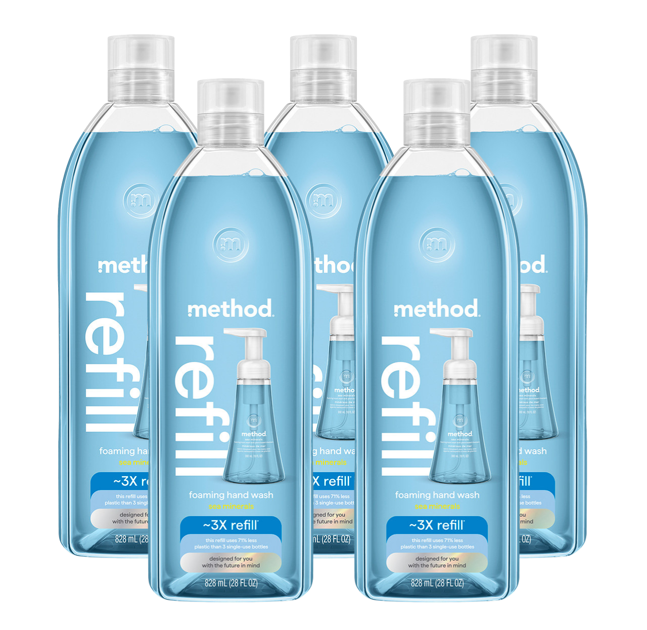 method-sea-minerals-foaming-hand-wash-refill-5-count-bundle-140-fl-oz image 1