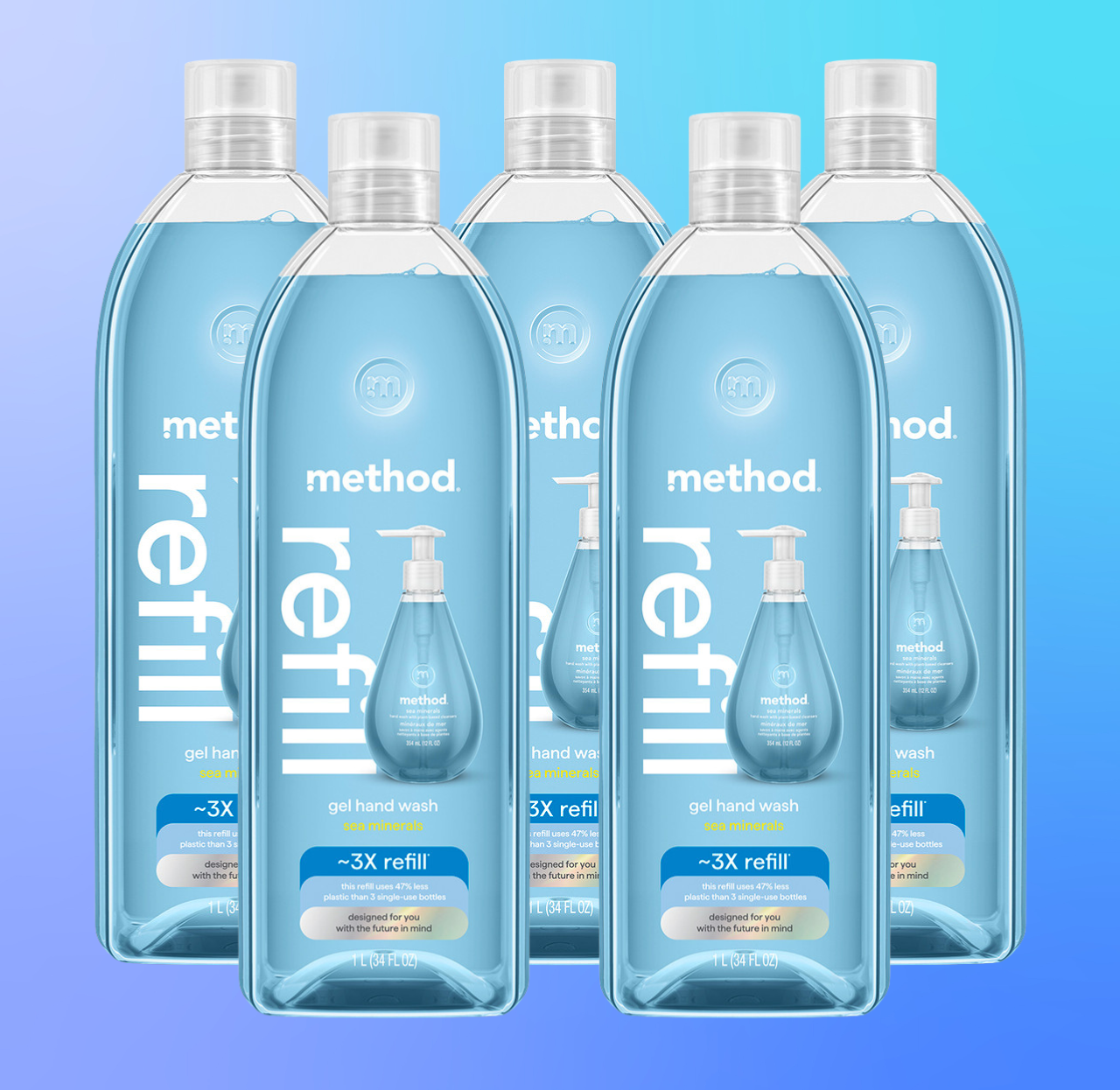 method-sea-minerals-gel-hand-wash-refill-5-count-170-fl-oz-total image 2