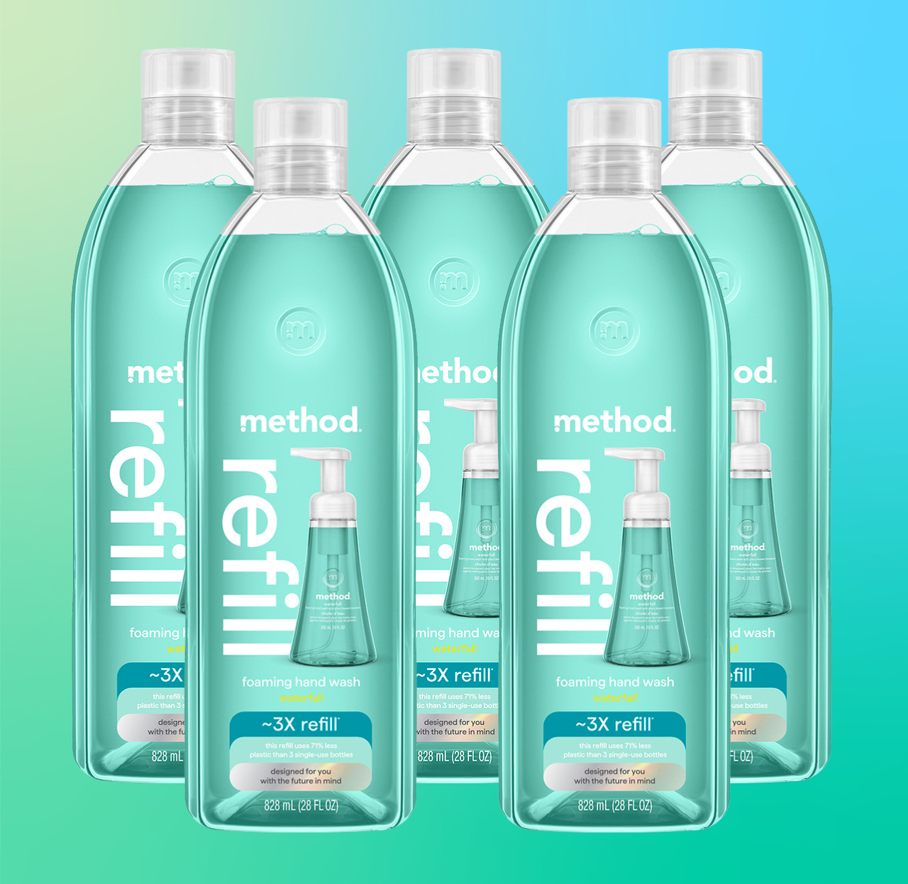 method-waterfall-foaming-hand-wash-refill-5-count-bundle-140-fl-oz image 2