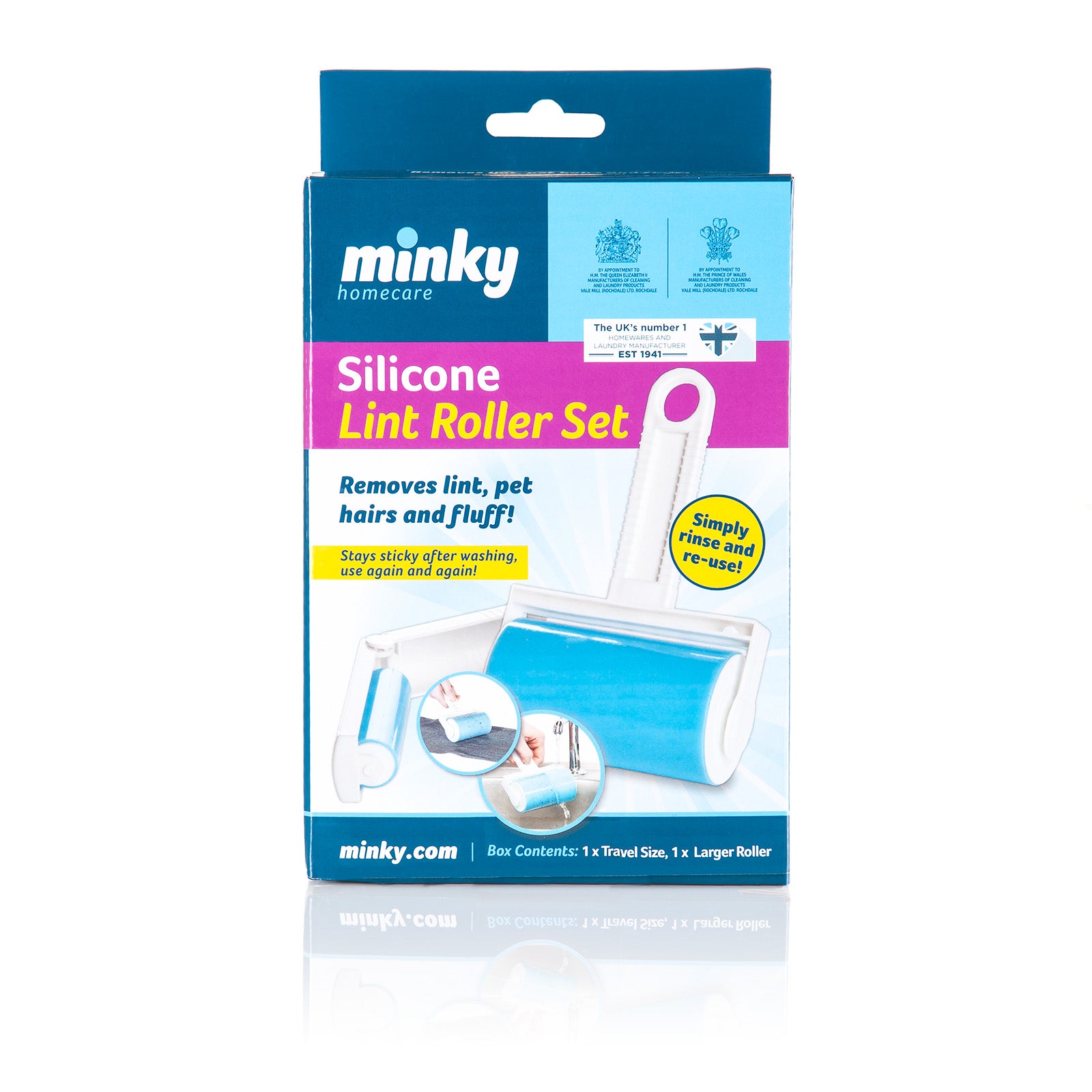 minky-silicone-lint-roller-set-2-pack-with-travel-size image 1