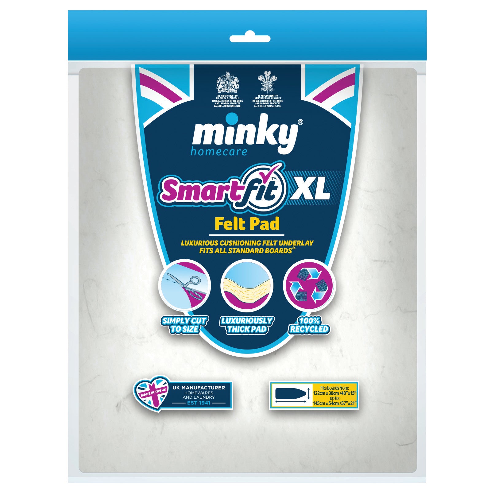 minky-supersize-xl-smartfit-felt-pad-145x54-cm-recycled-polyester-ironing-board- image 1