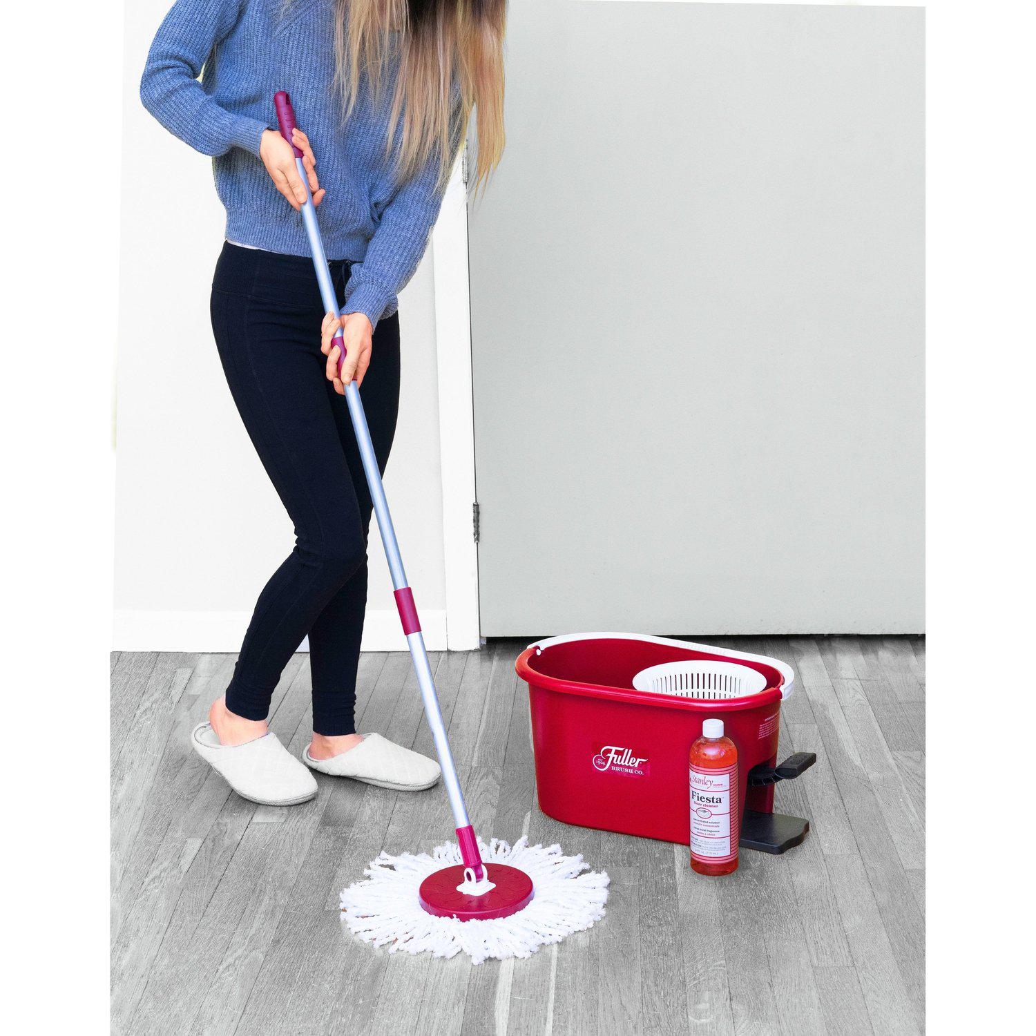 fuller-brush-spin-mop-bucket-system-with-2-microfiber-heads-hands-free-wringing image 5