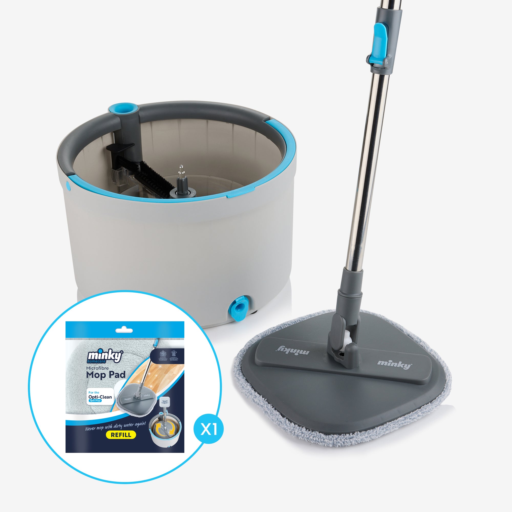 minky-opti-clean-spin-mop-with-replacement-head image 1