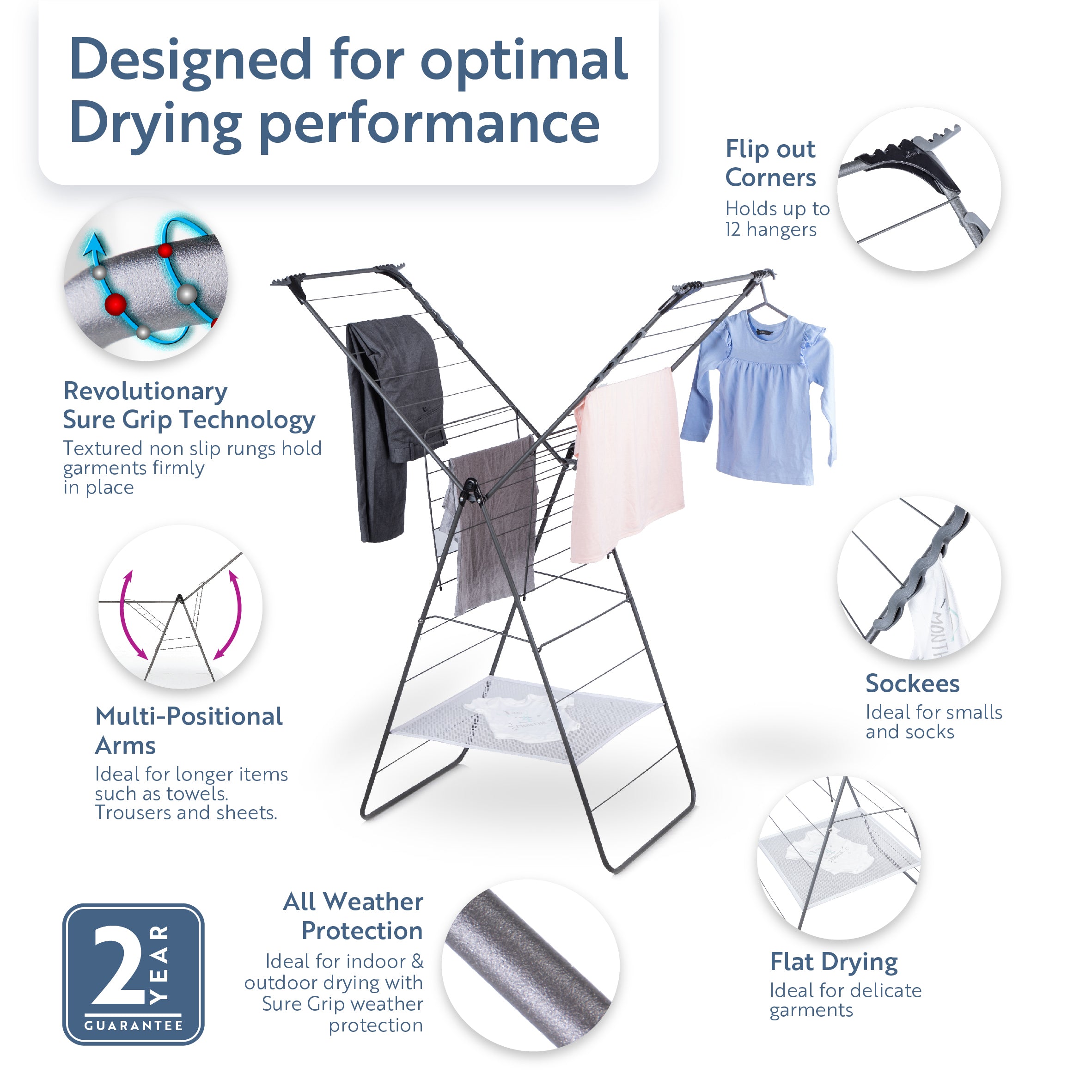 minky-premium-suregrip-x-tra-wing-airer-24m-drying-capacity-non-slip-rungs image 2